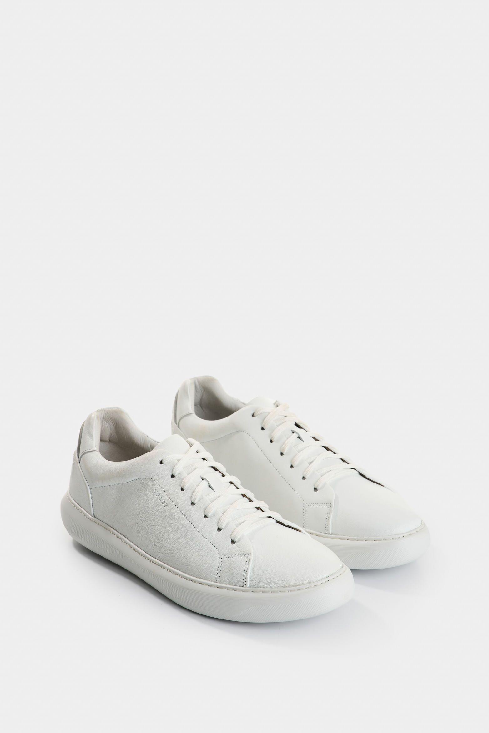 Vélez Tenis Cabernet Cuero Hombre Acabado Abatanado Blanco-1