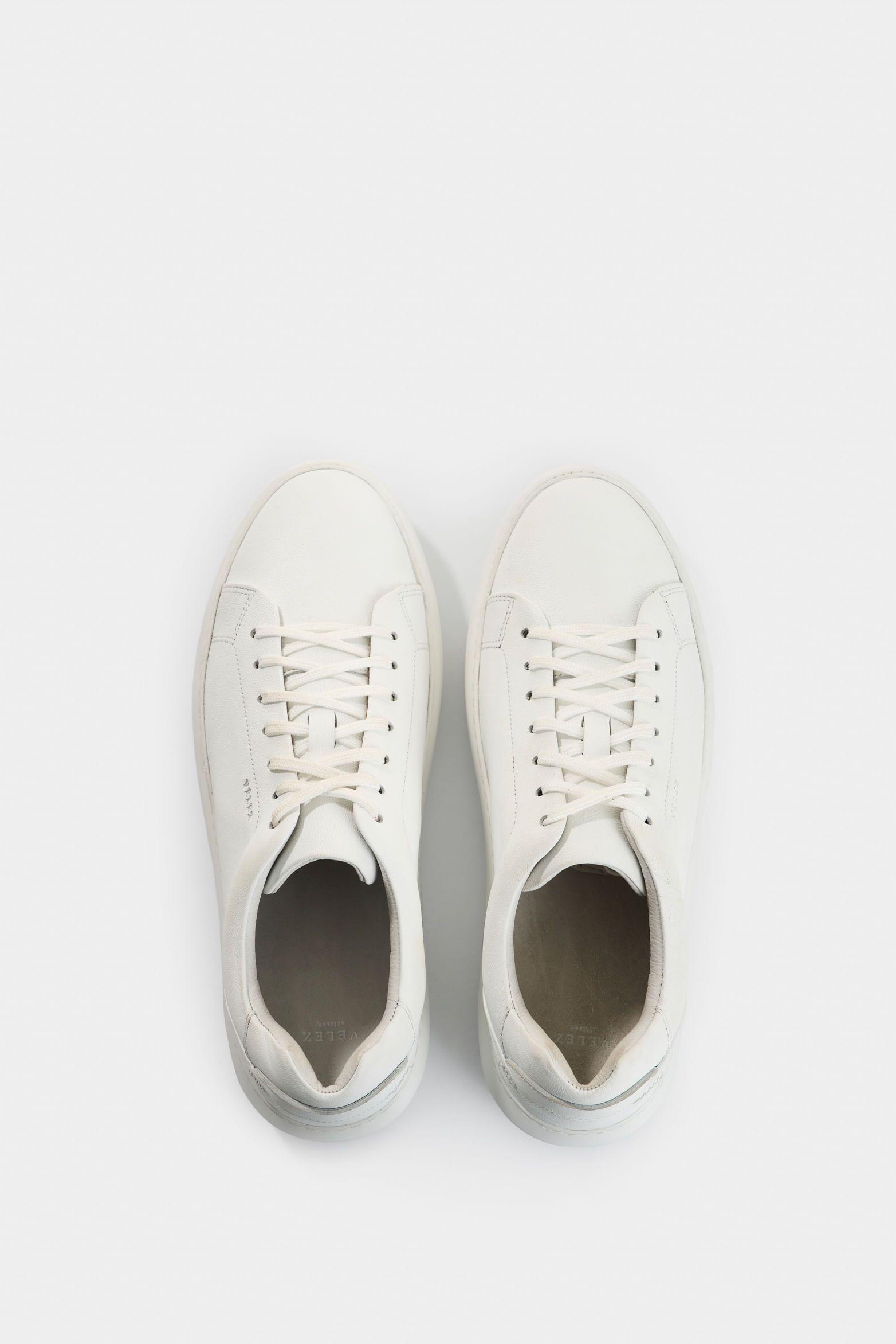 Vélez Tenis Cabernet Cuero Hombre Acabado Abatanado Blanco-3