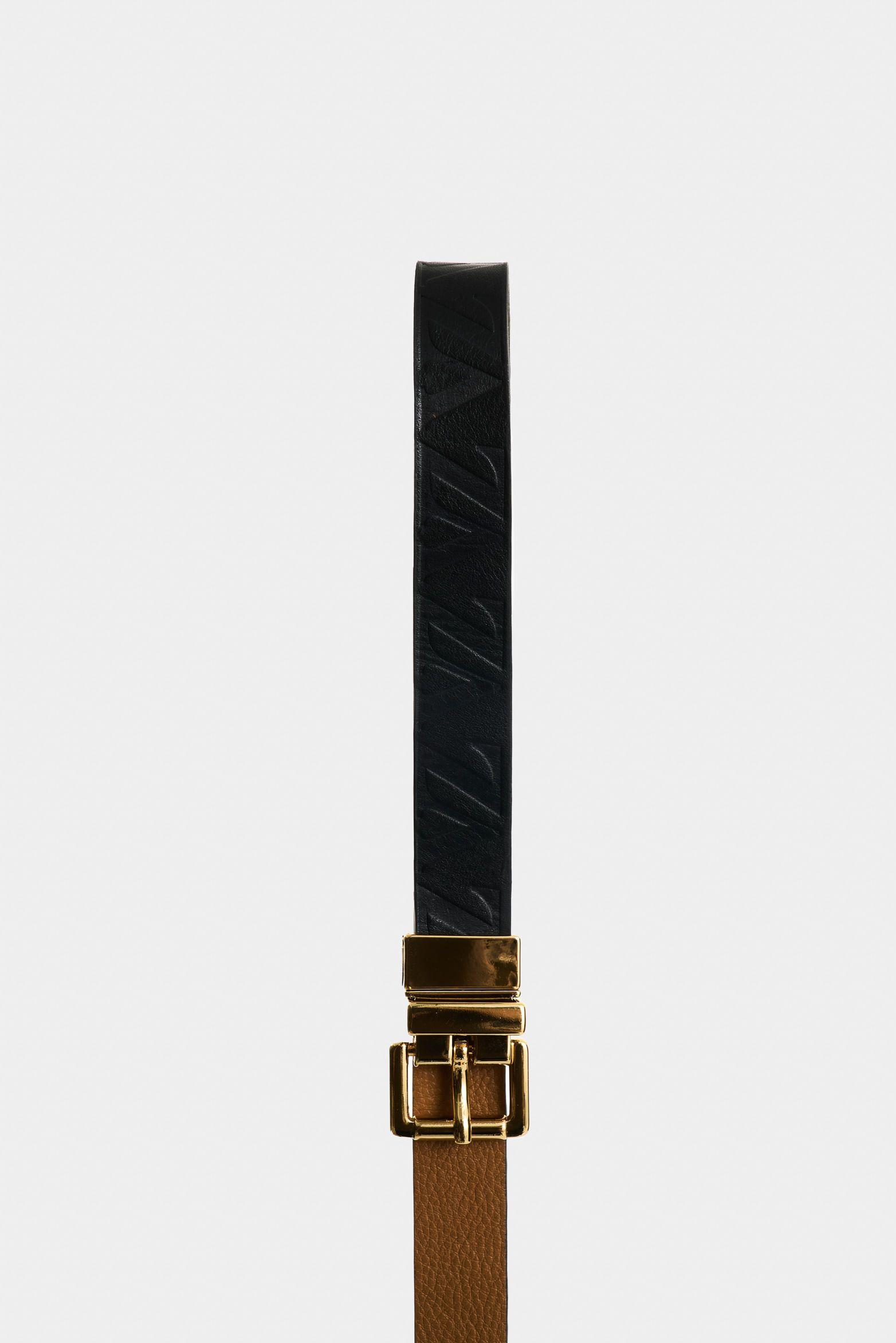 Vélez Cinturón Doble Faz Calix Cuero Mujer Monogram Negro-1