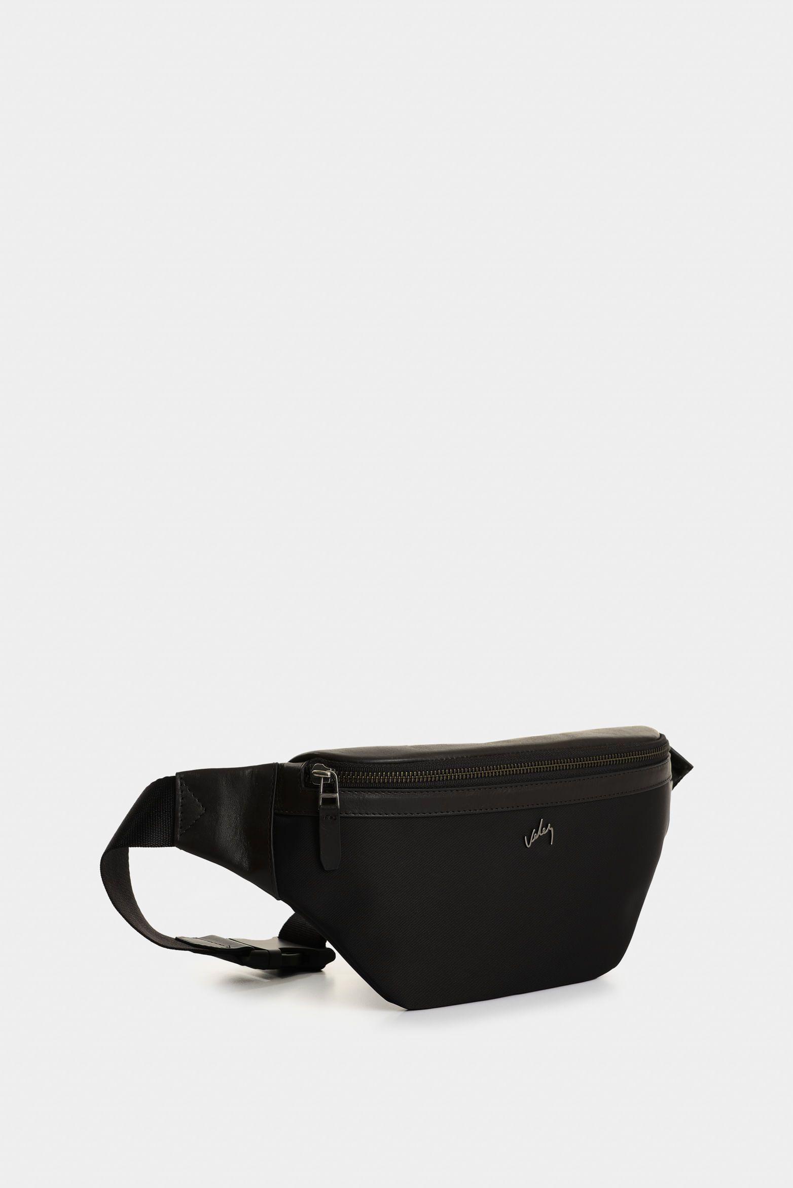 Vélez Riñonera En Lona Y Cuero Para Hombre Sira Negro-1