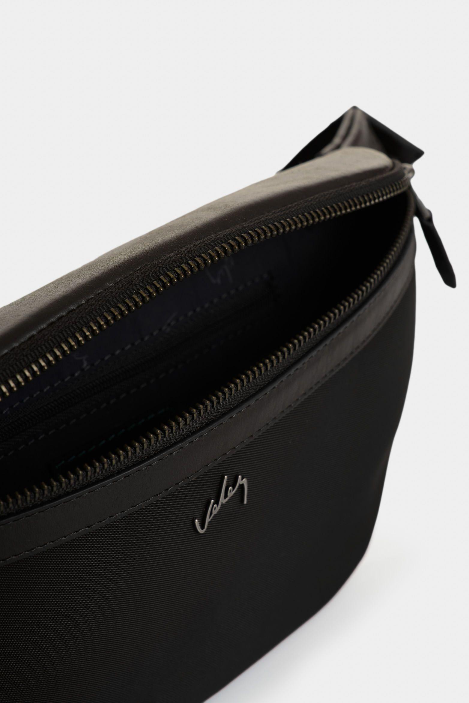 Vélez Riñonera En Lona Y Cuero Para Hombre Sira Negro-4