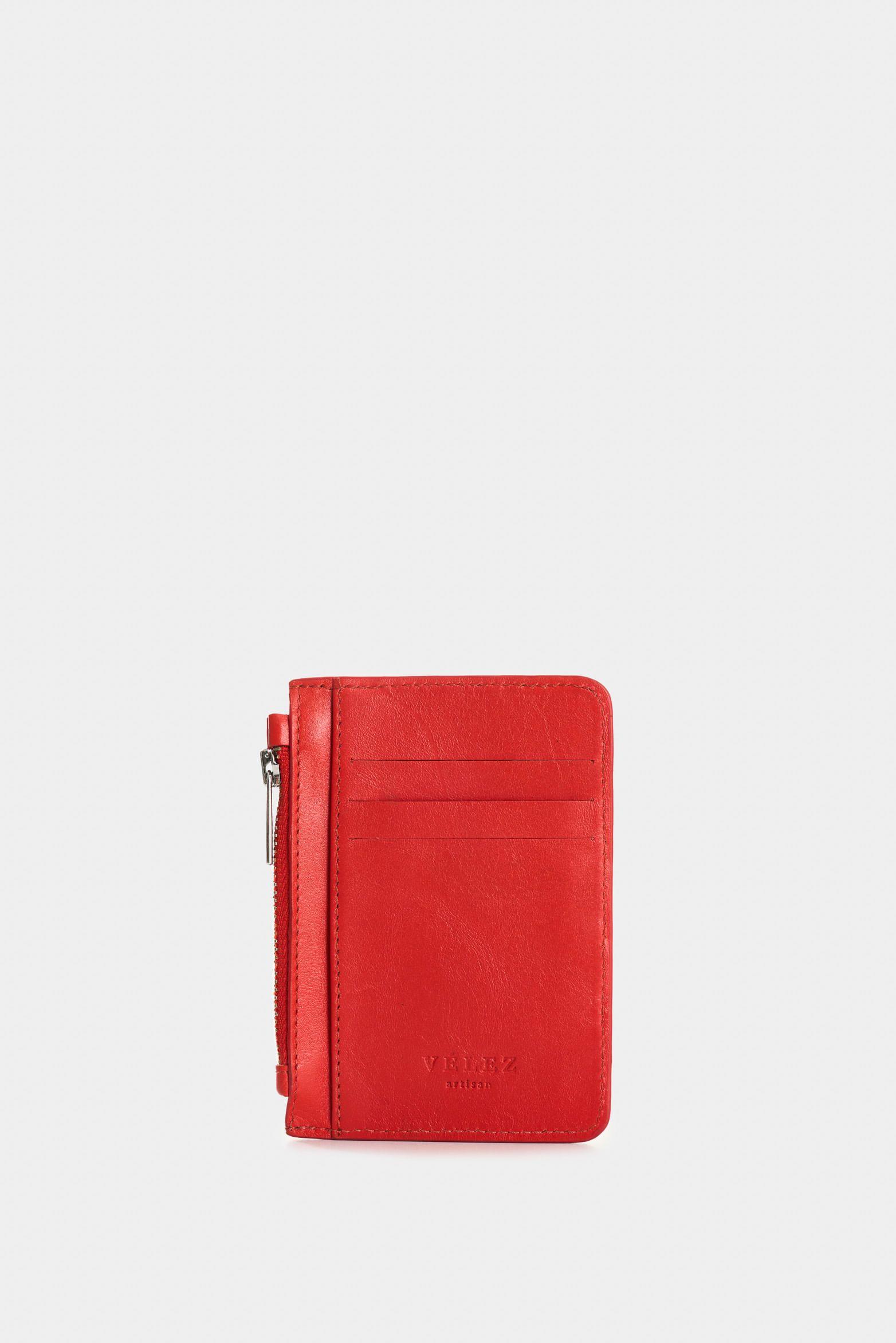 Vélez Porta Documentos De Cuero Grabado  Mujer Astra Rojo-2