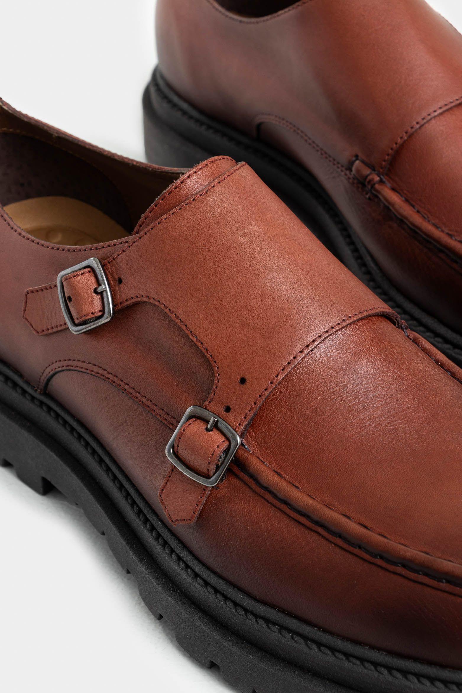 Vélez Mocasín Luster 2 Cuero Liso Hombre Monkstrap Vinotinto-4