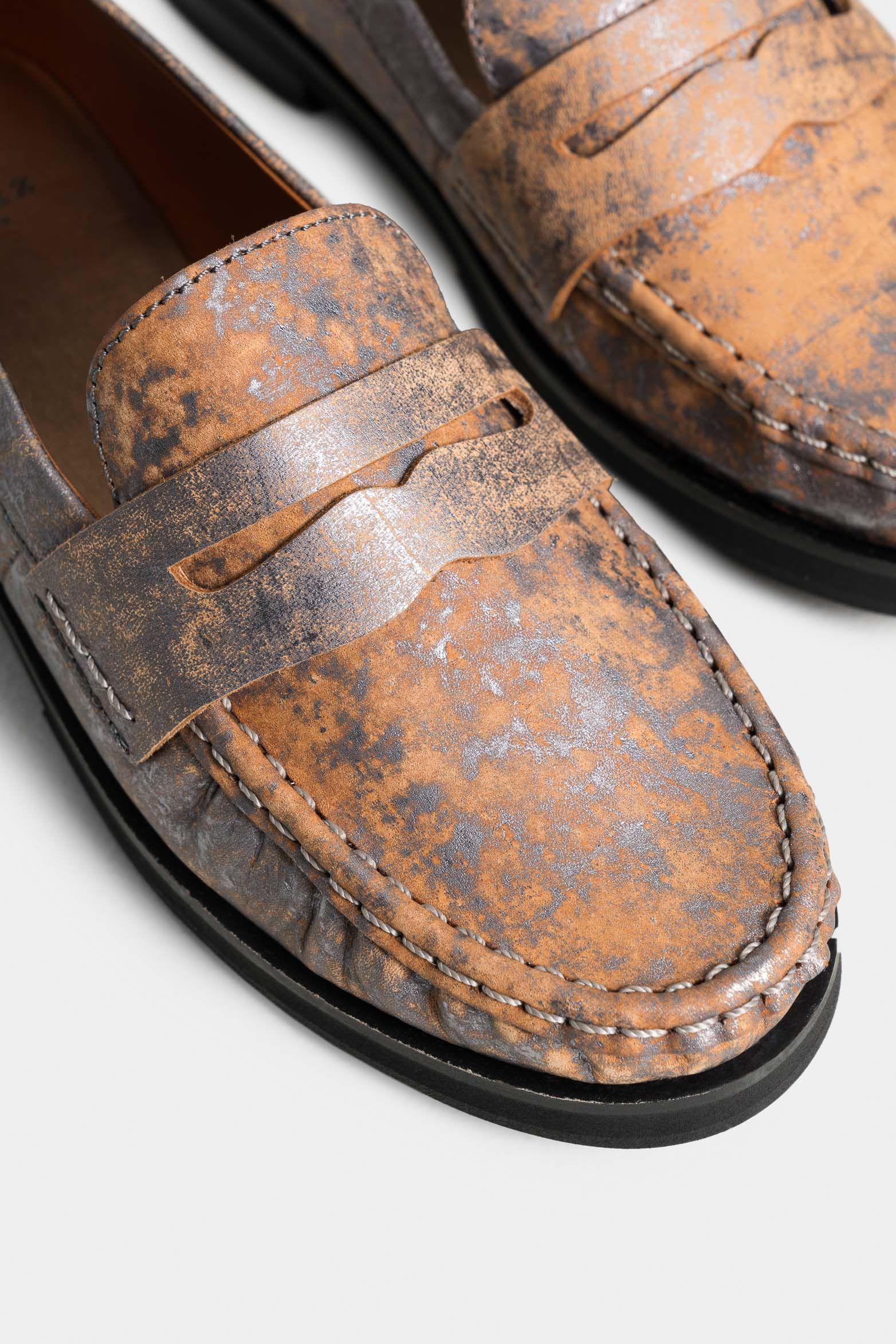 Vélez Mocasín Lucerna Cuero Mujer Mini Tacón Gris Pistola-4