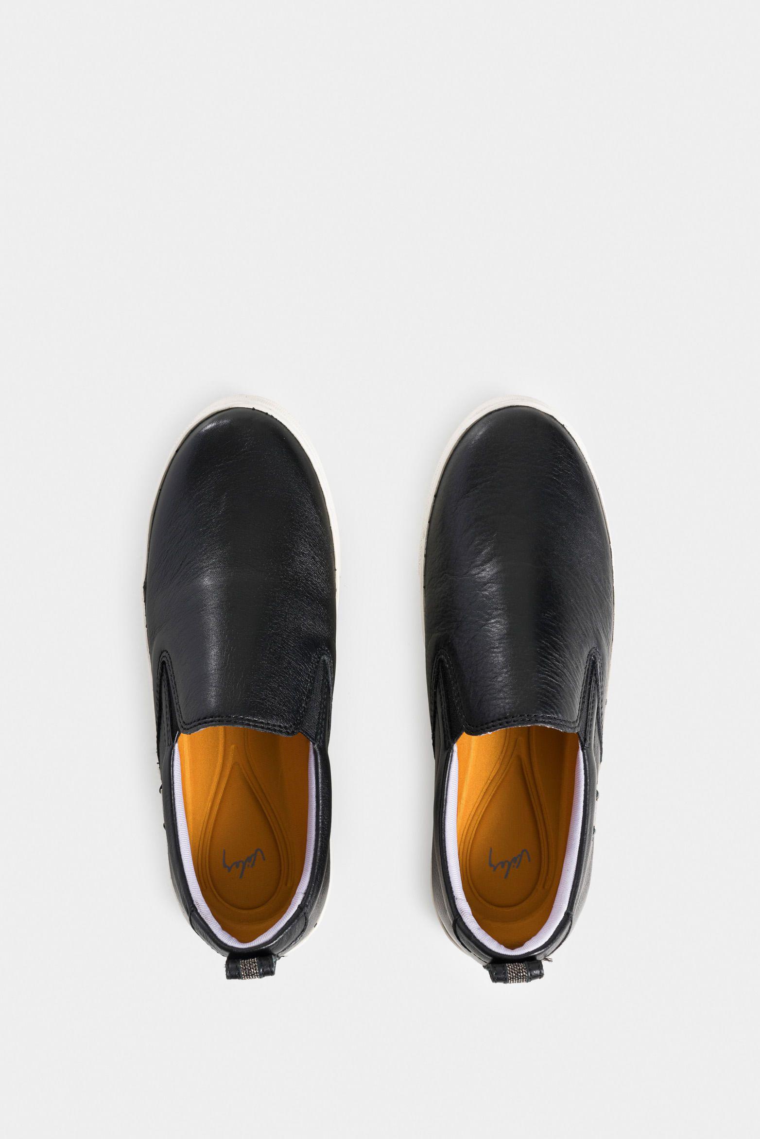 Vélez Mocasín Planos Mtha Cuero Mujer Suela Tipo Caja Negro-3