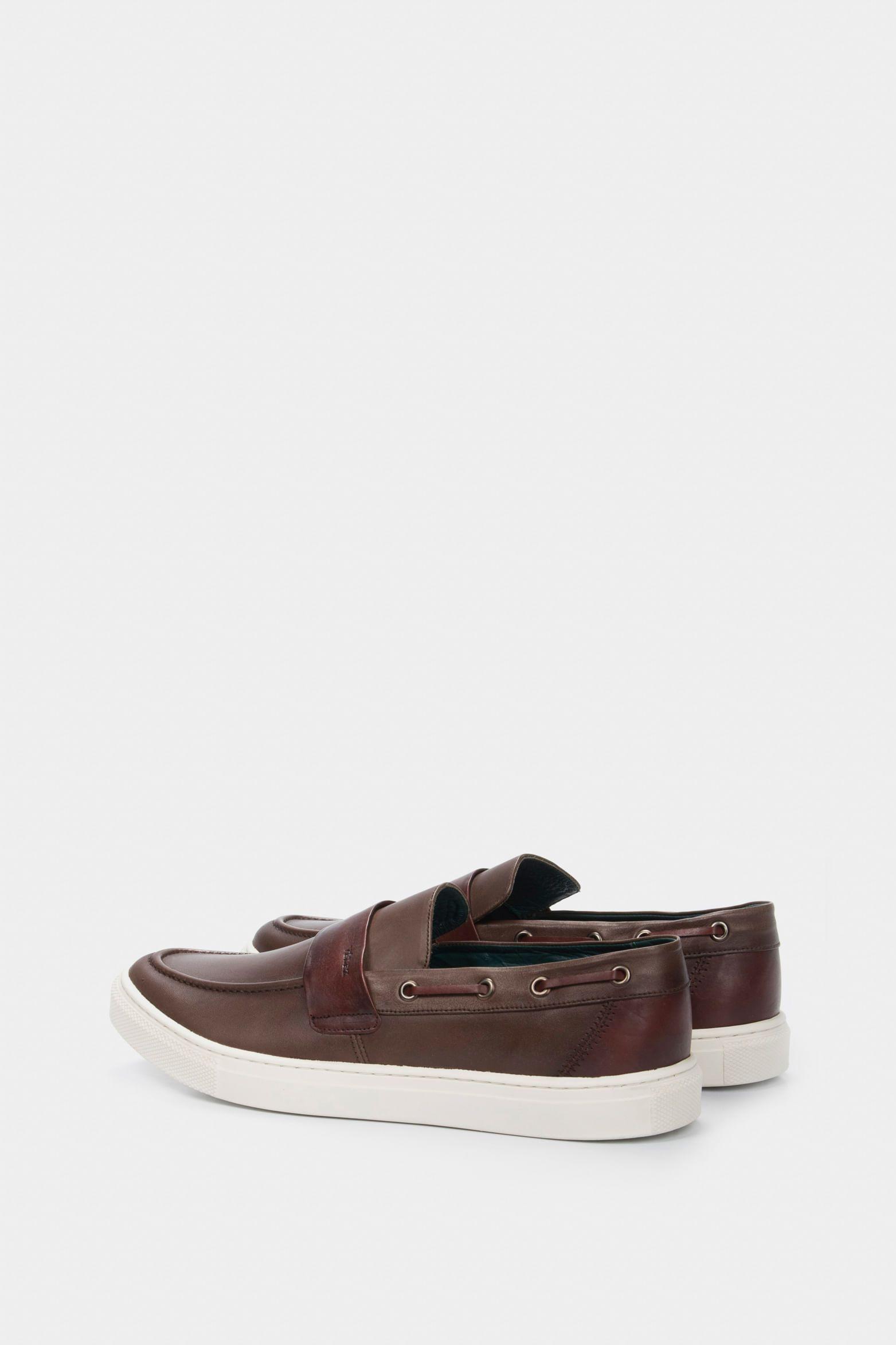 Mocasines deportivos Dante de cuero para hombre vintage café-2