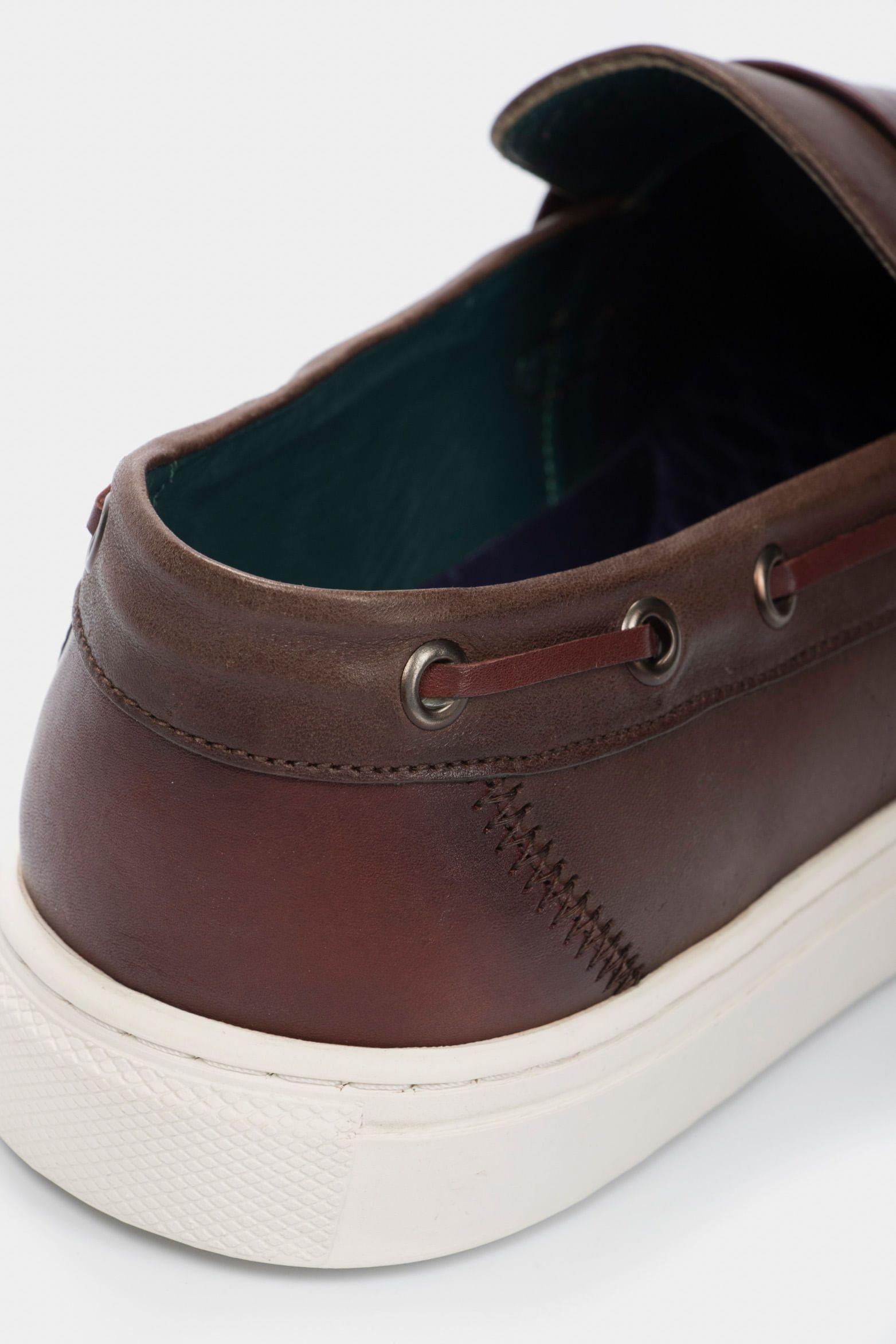 Mocasines deportivos Dante de cuero para hombre vintage café-4