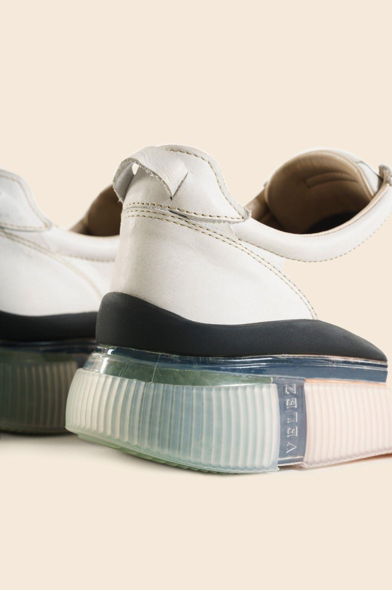 Vélez Zapatilla Tenis Halo Cuero Crosta Hombre Suela Degradé Blanco-4