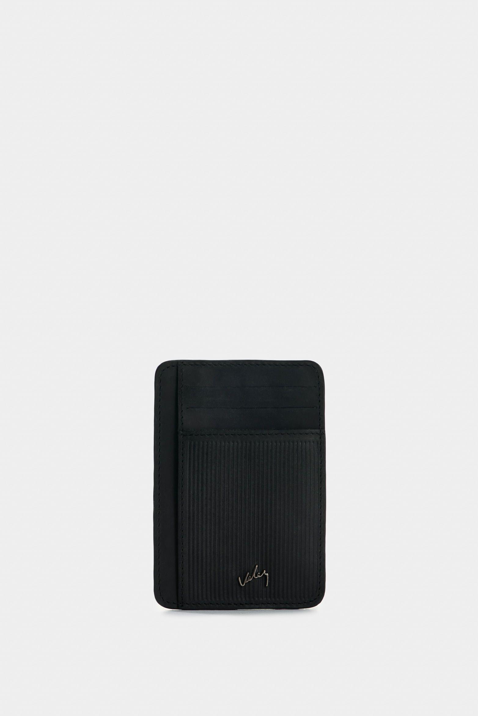 Vélez Porta Tarjetas Vértice Cuero Hombre Rayas Negro-0