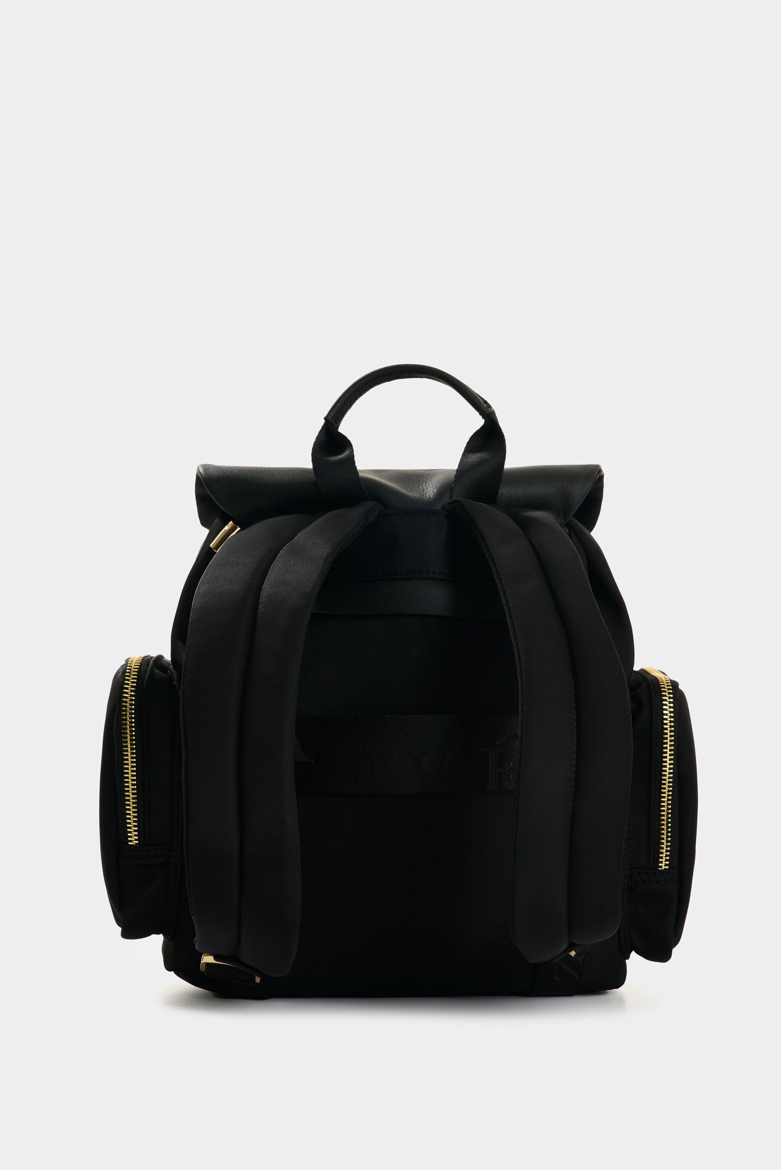 Vélez Tula Morral Mini Orión Lona Y Cuero Mujer Negro-2