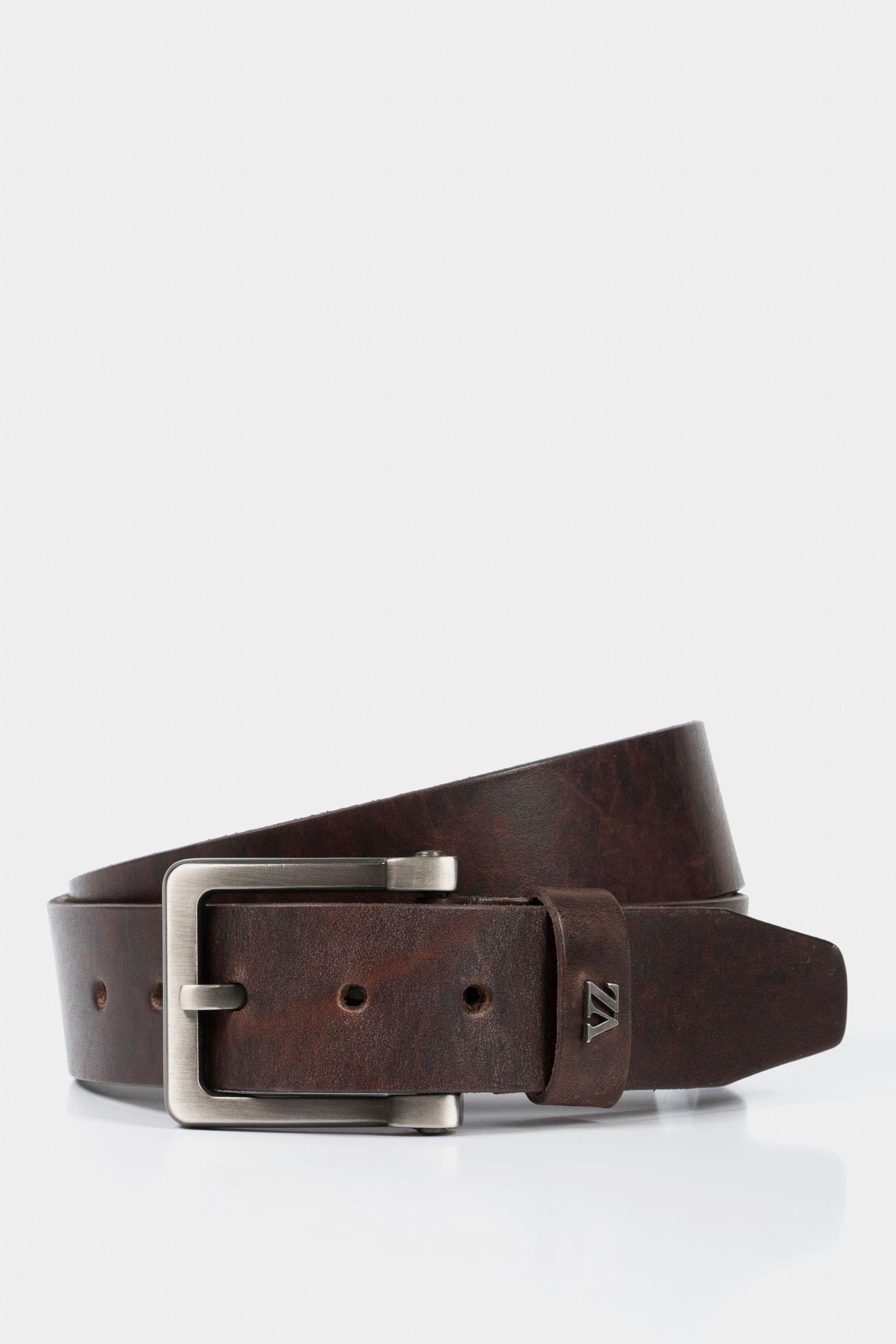 Vélez Cinturón Unifaz Duna De Cuero Para Hombre Liso Cafe-0