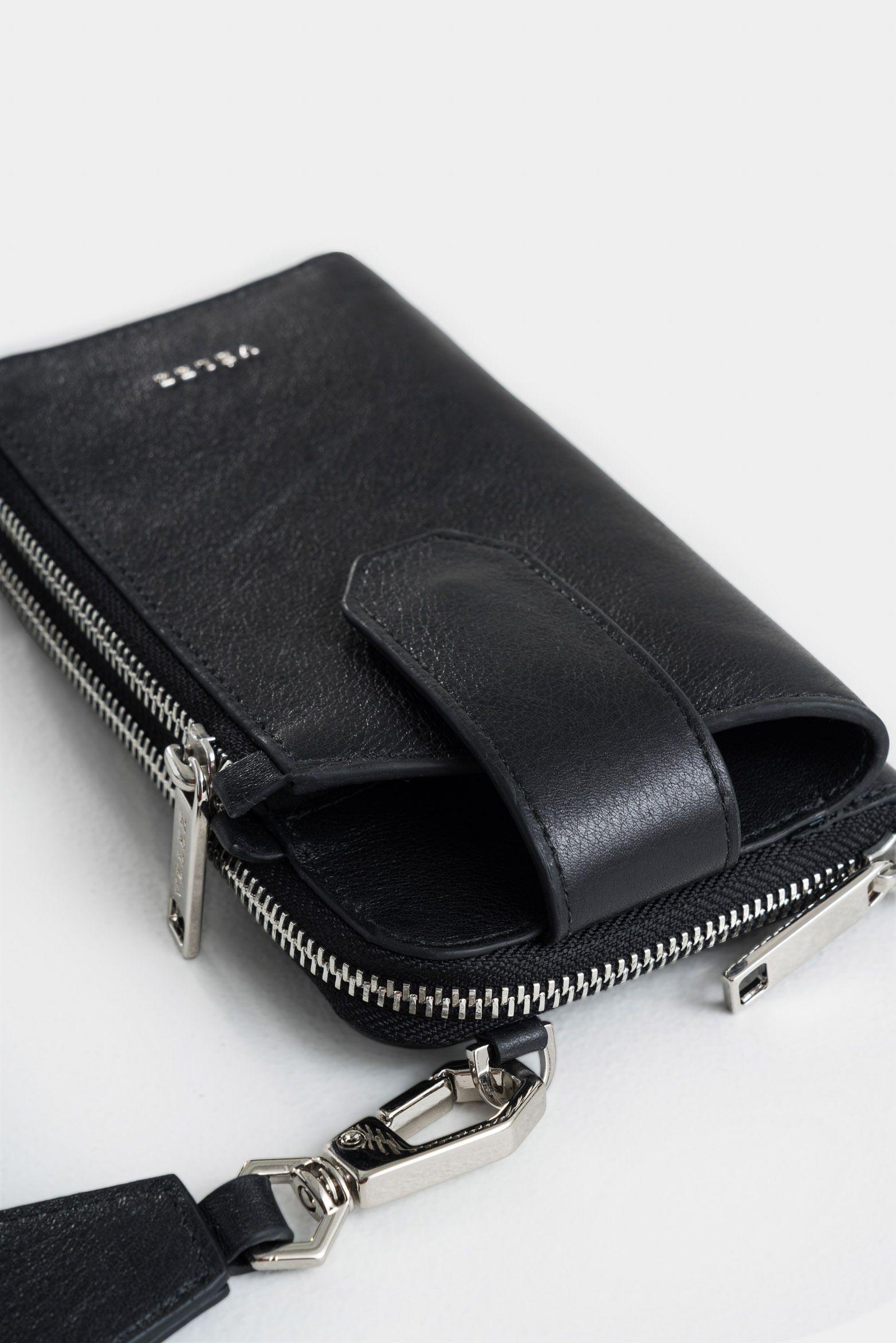 Porta chequera Ibiza de cuero para mujer multifunción negro-3