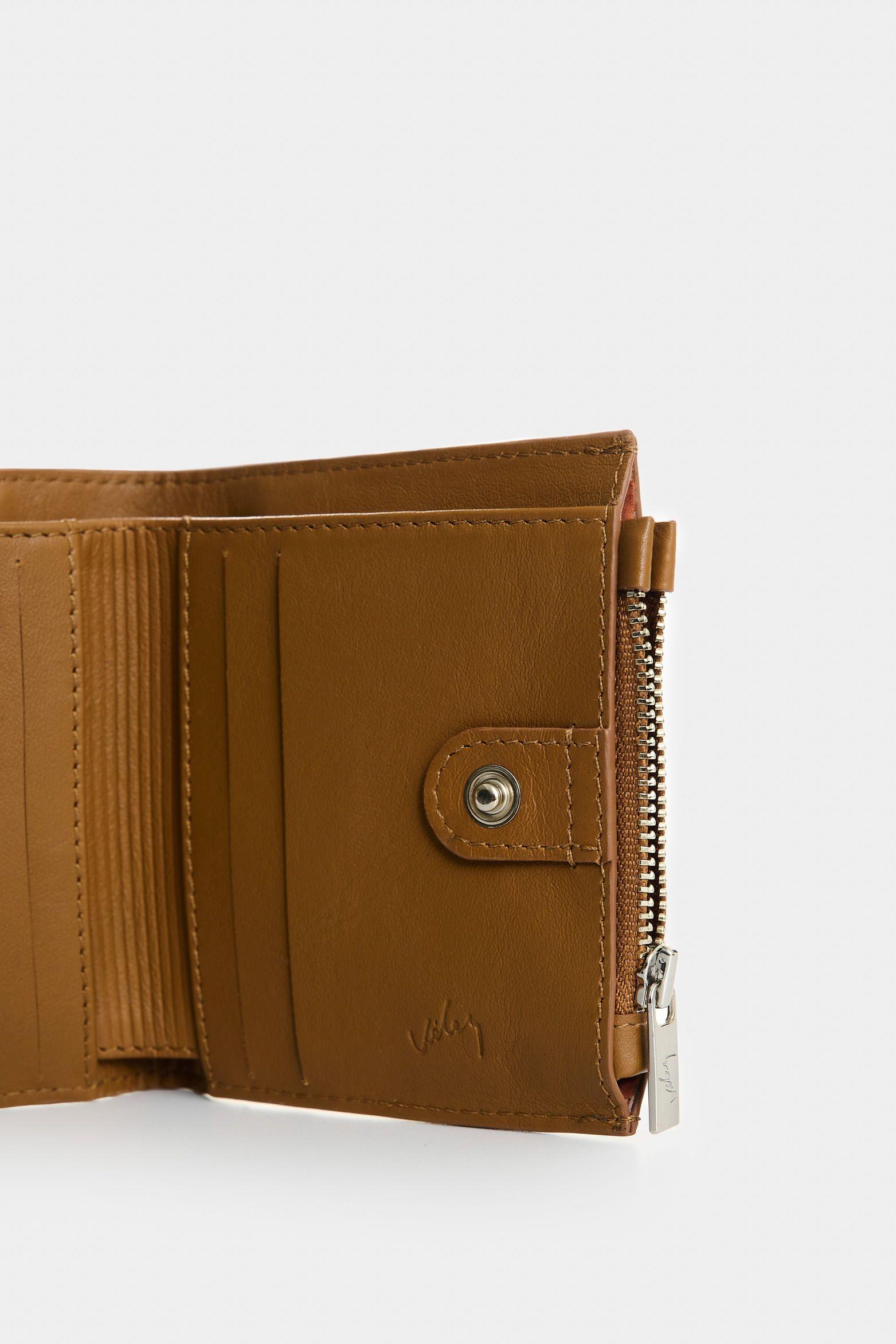 Vélez Billetera De Cuero Grabado Para Mujer Hazen Miel-4