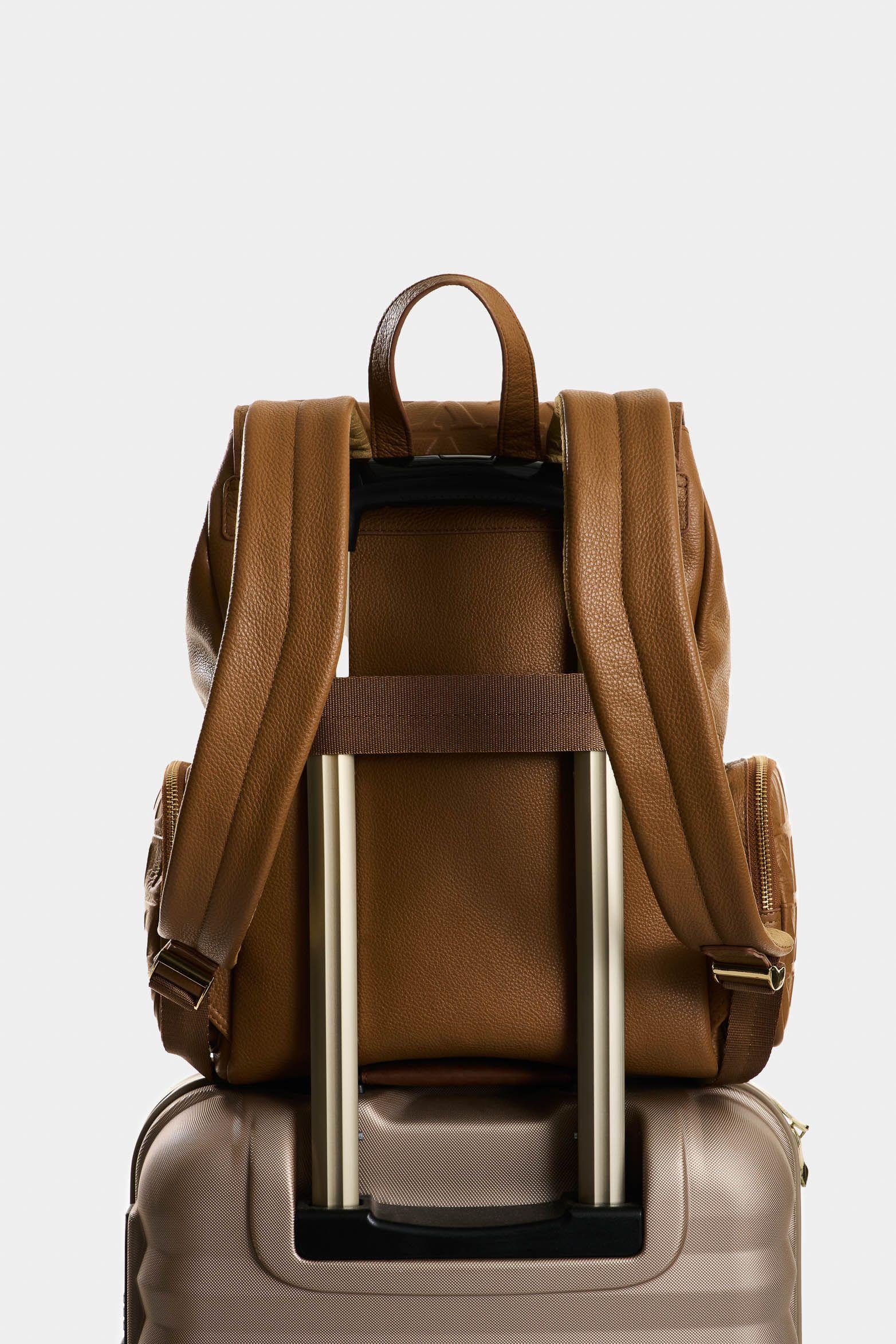 Vélez Mochila Silene De Cuero Para Mujer Monogram Miel-2