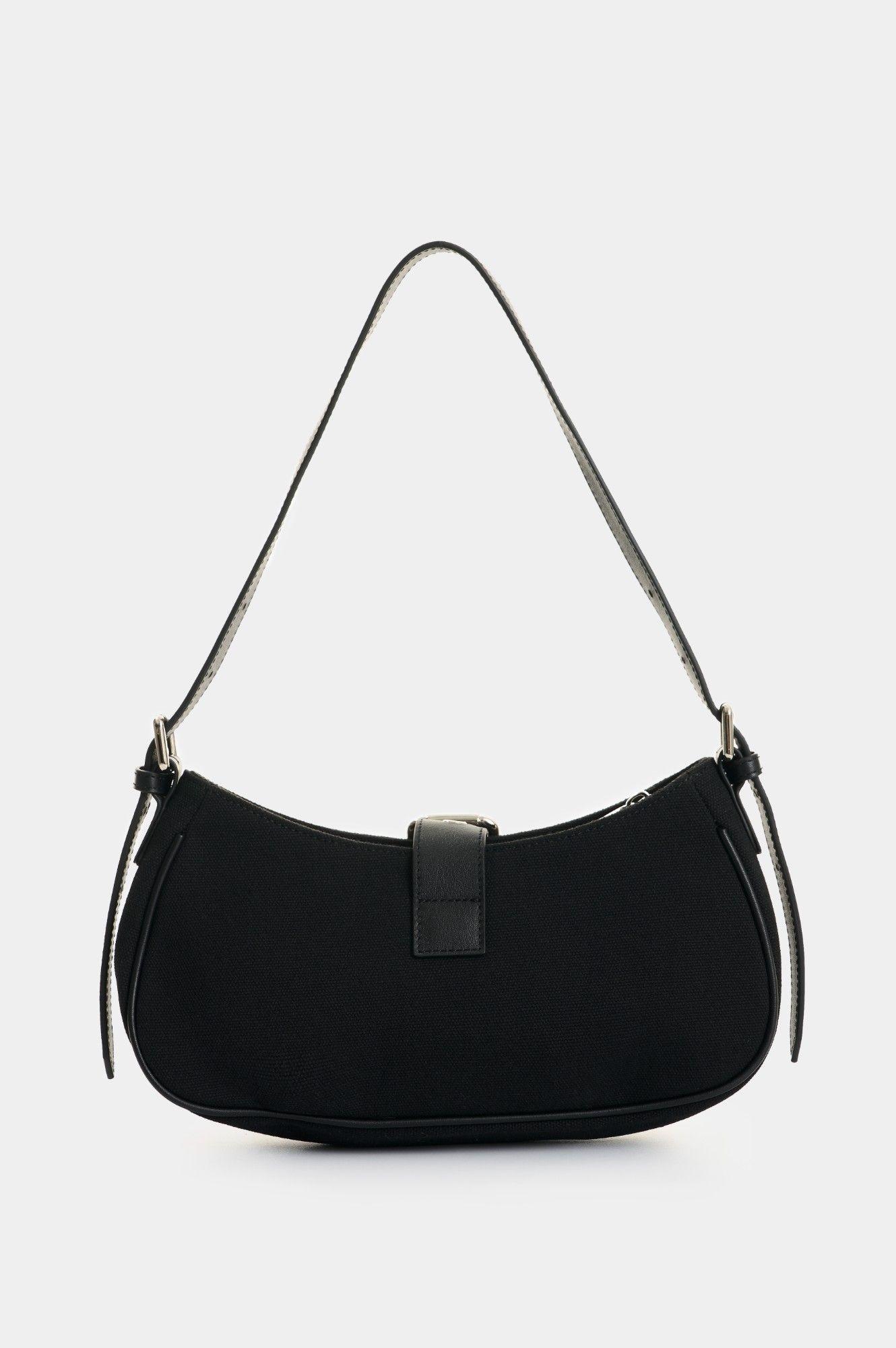 Vélez Cartera Bandolera En Lona Y Cuero Mujer Solaris Negro-2