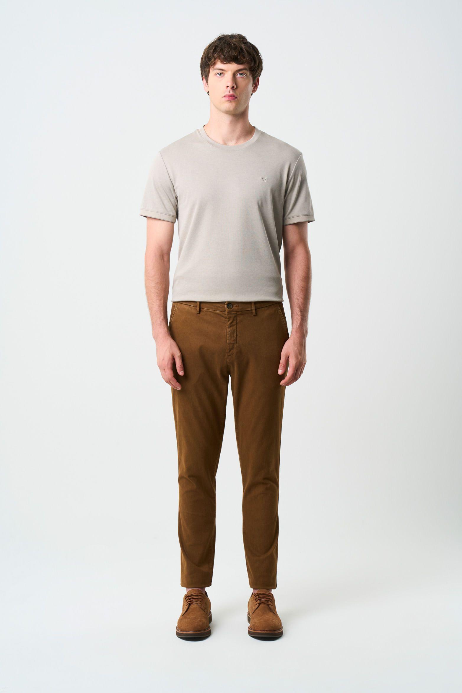 Vélez Pantalón Chino Italo Para Hombre Semifitted Cafe-0