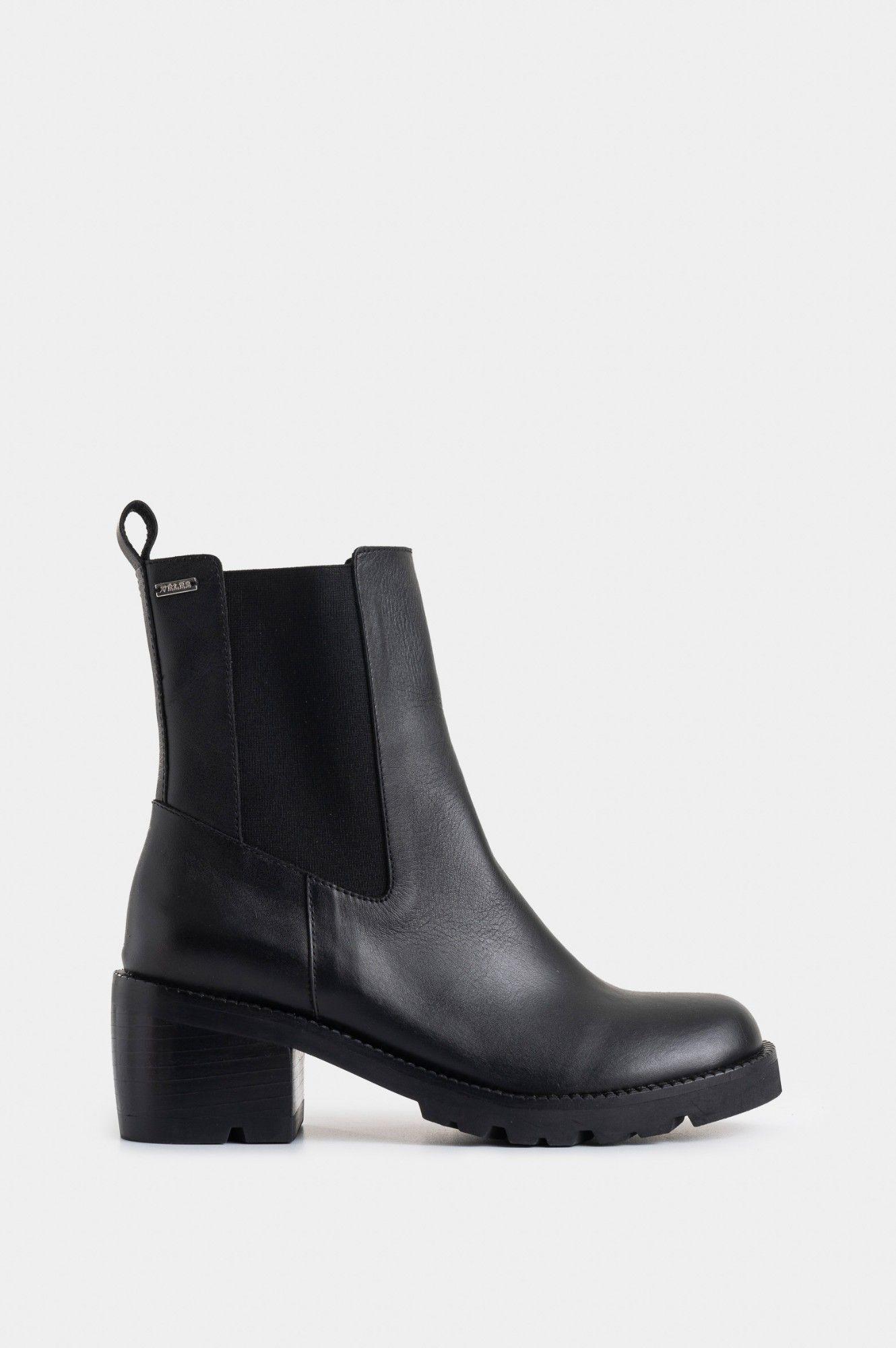 Vélez Botines Maia De Cuero  Mujer Silueta Chelsea Negro-0