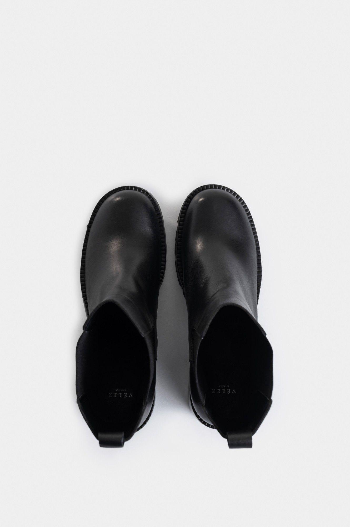 Vélez Botines Maia De Cuero  Mujer Silueta Chelsea Negro-2