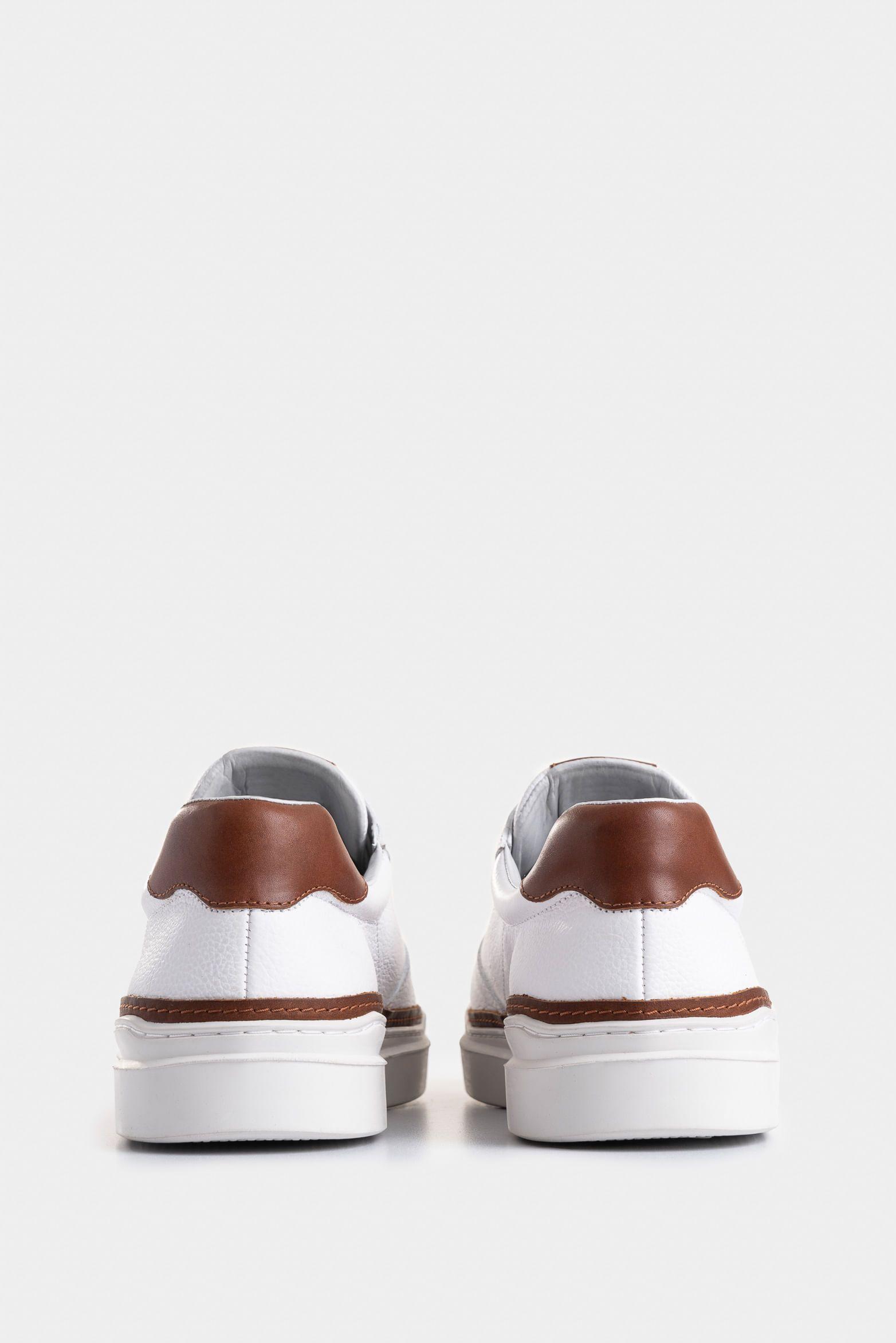 Tenis Whited de cuero para hombre detalle contraste blanco-2