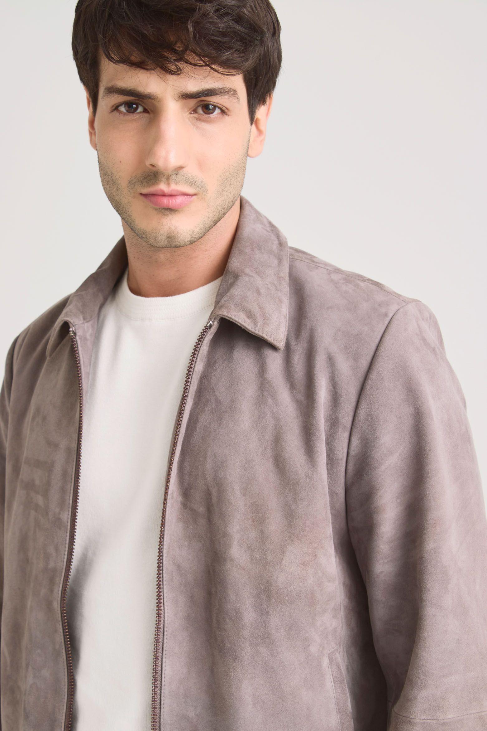 Vélez Chaqueta Trivoli Cuero Gamuzado Hombre Gris-2