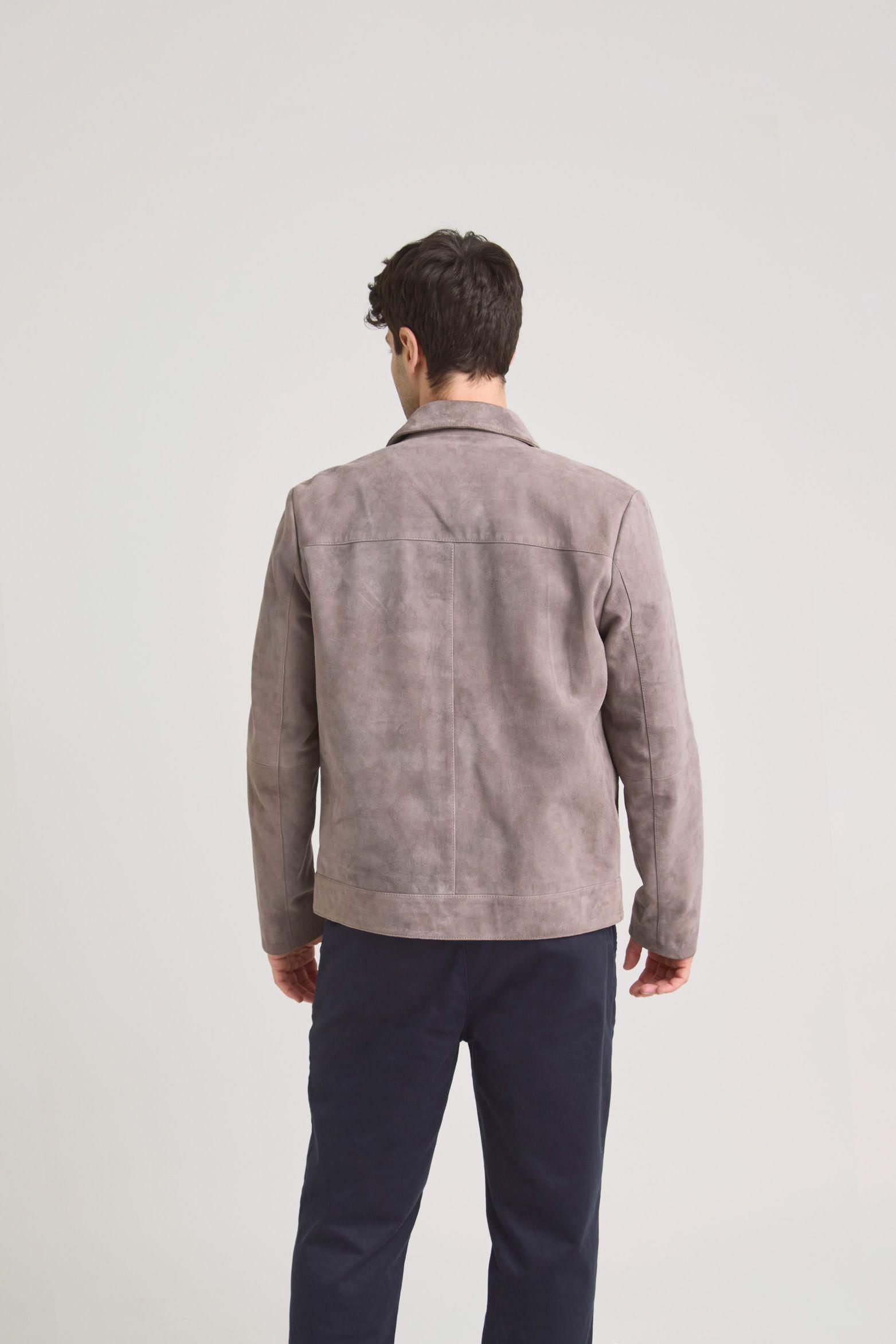 Vélez Chaqueta Trivoli Cuero Gamuzado Hombre Gris-5