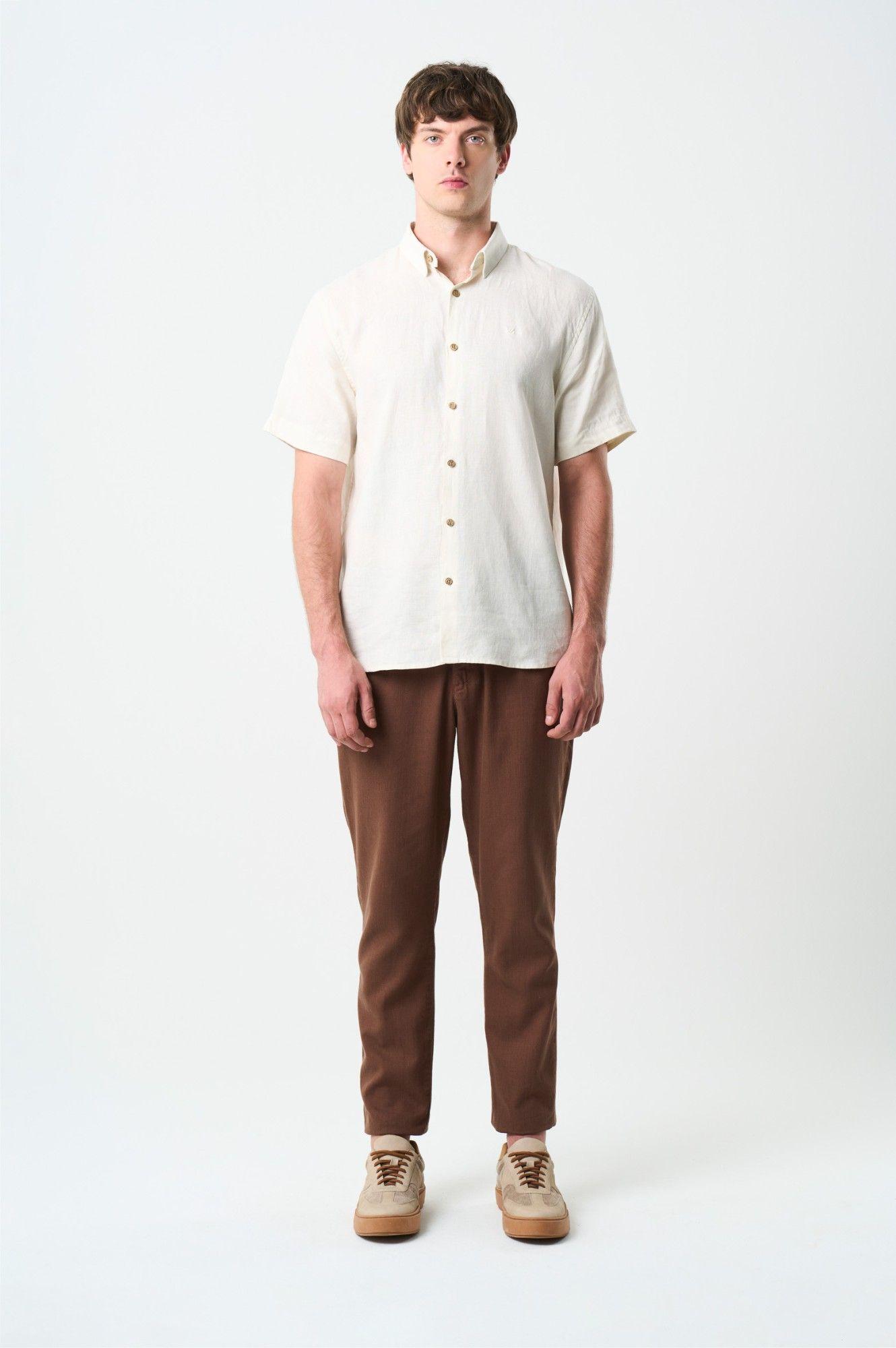 Vélez Camisa Manga Corta Semi Fitted Hombre Sevilla Arena-3