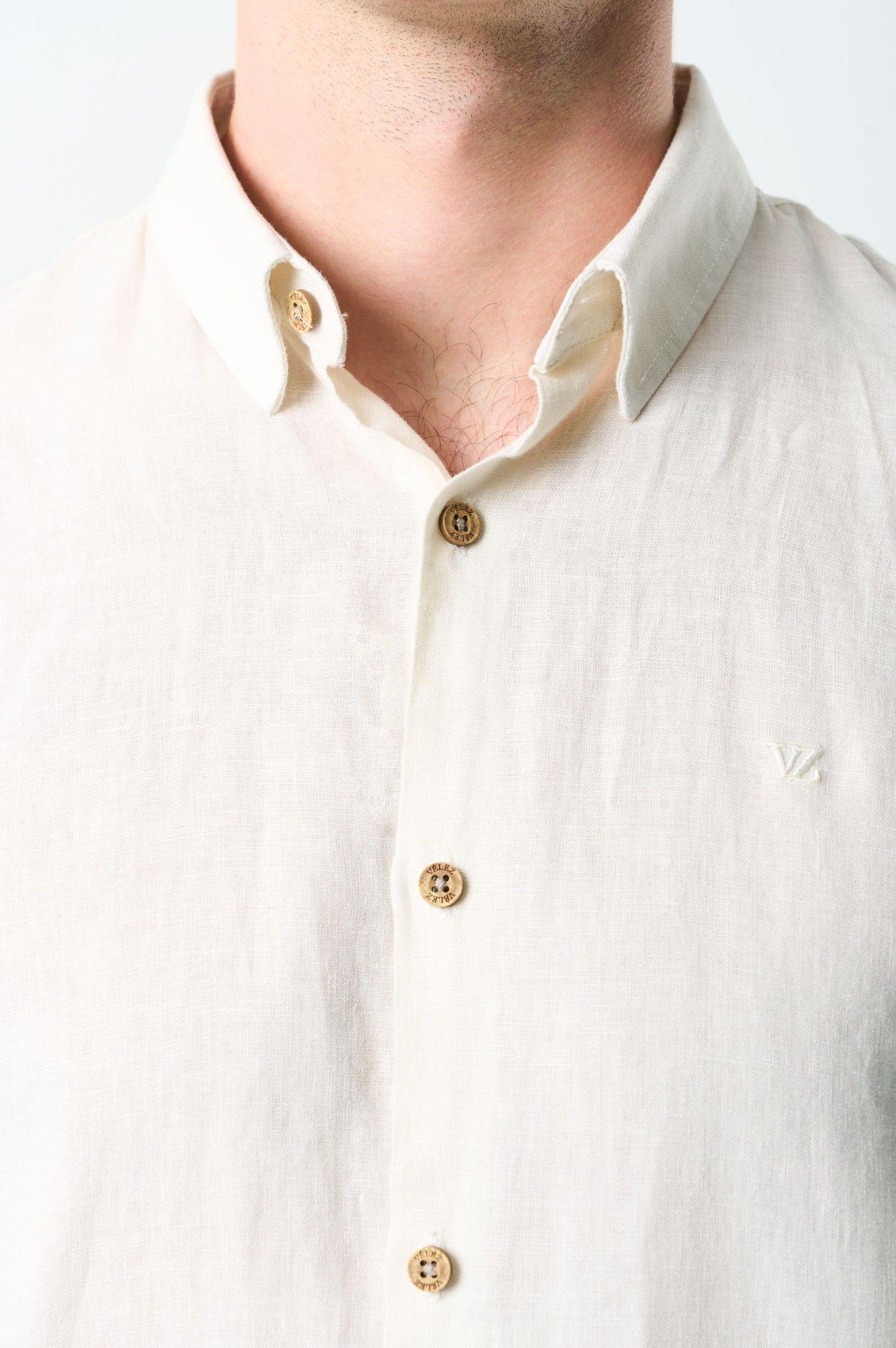 Vélez Camisa Manga Corta Semi Fitted Hombre Sevilla Arena-5