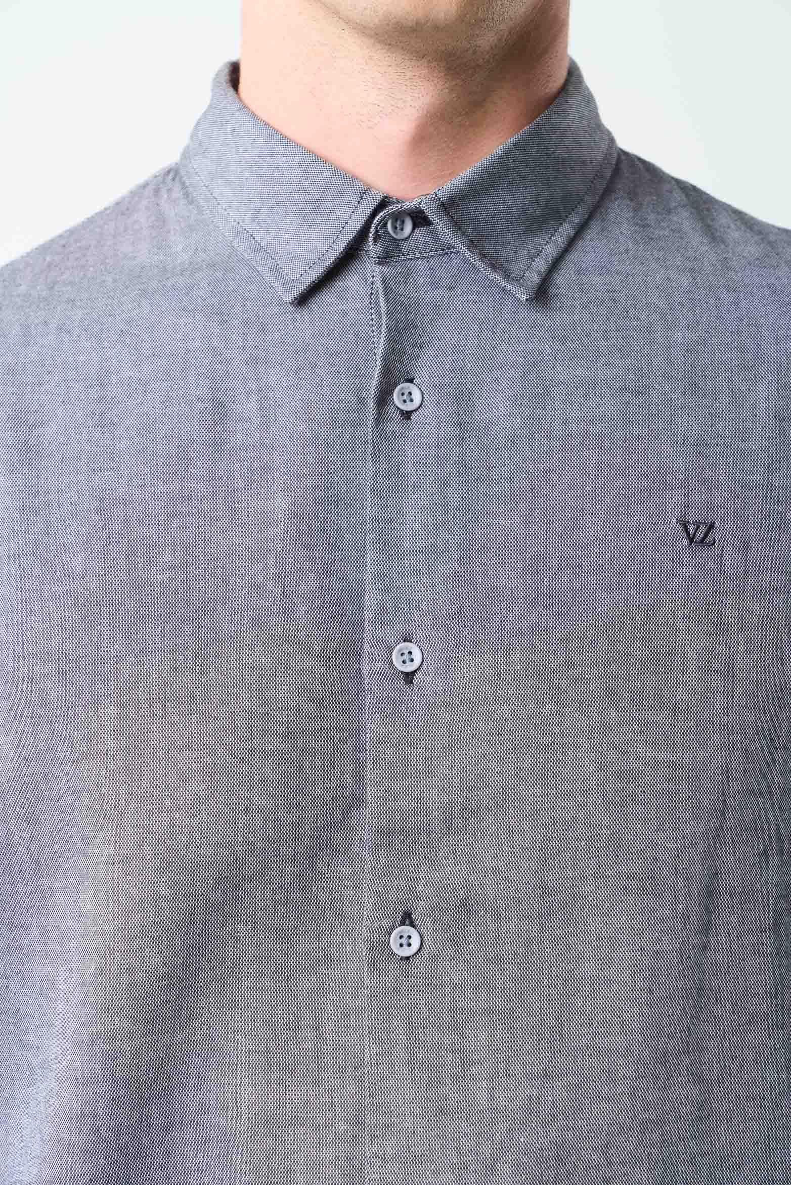 Vélez Camisa Oxford Manga Larga Calagua Hombre Semifit Negro-5