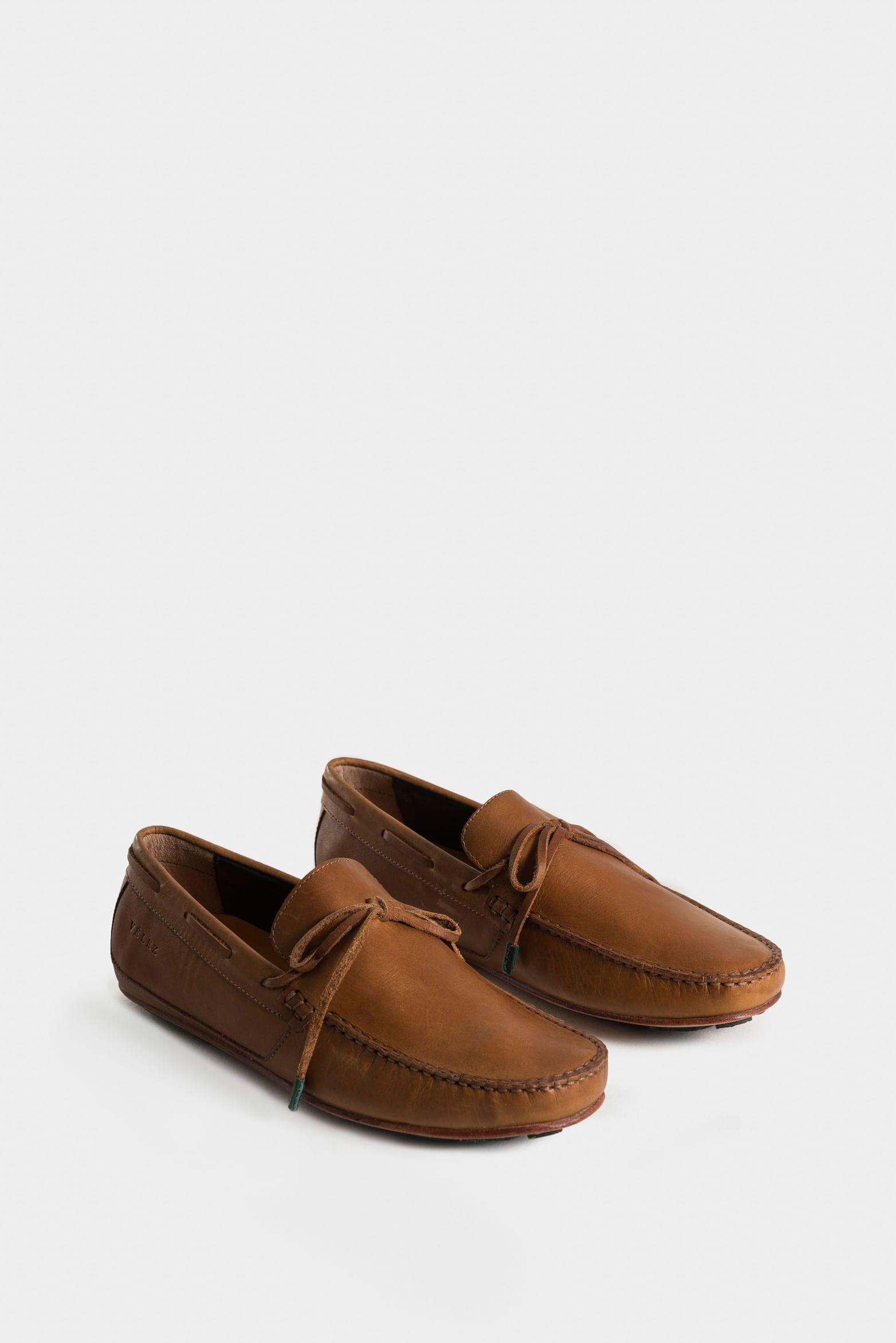 Mocasines atacama de cuero para hombre capellada con acabado tamponado manual miel-1