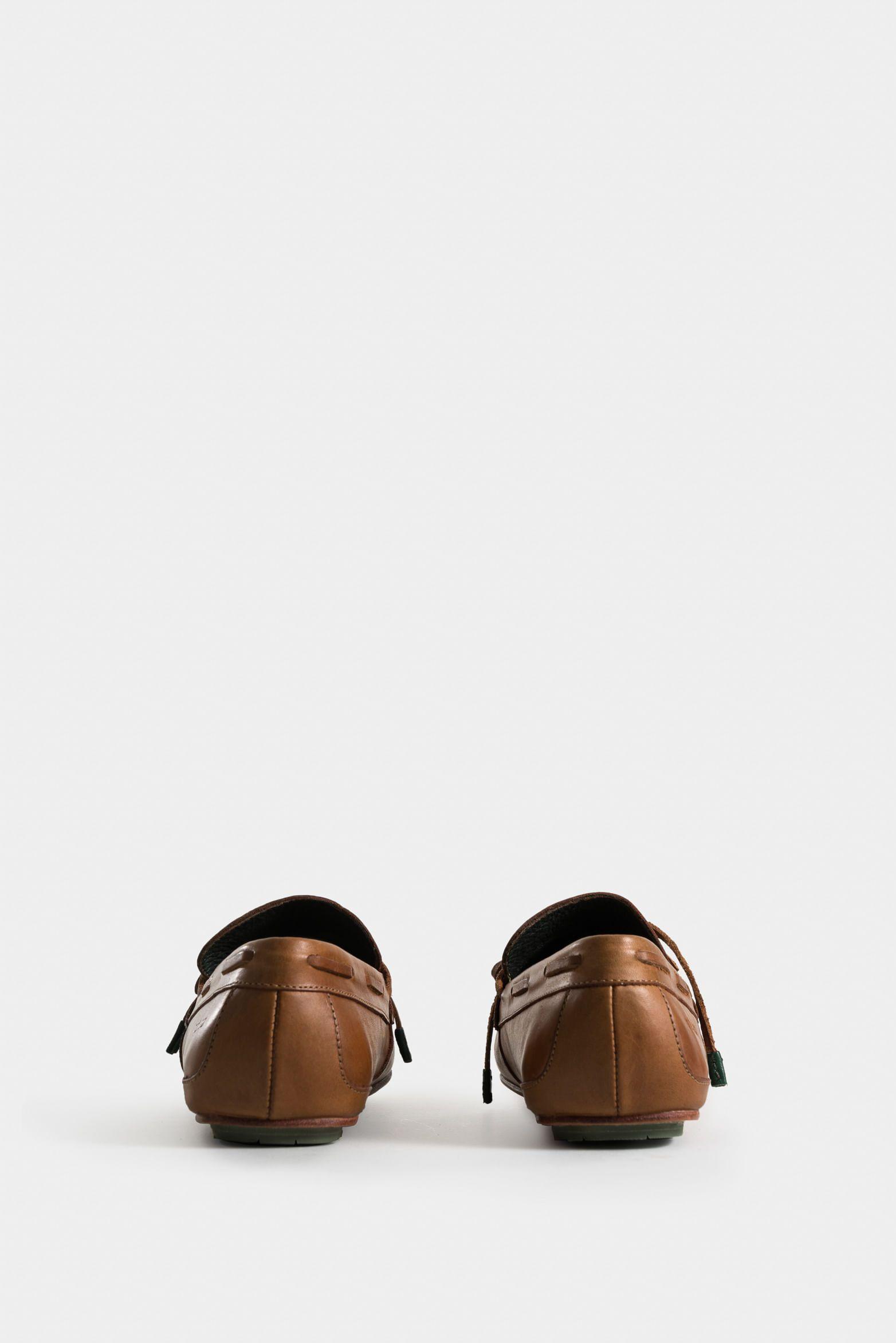 Mocasines atacama de cuero para hombre capellada con acabado tamponado manual miel-2