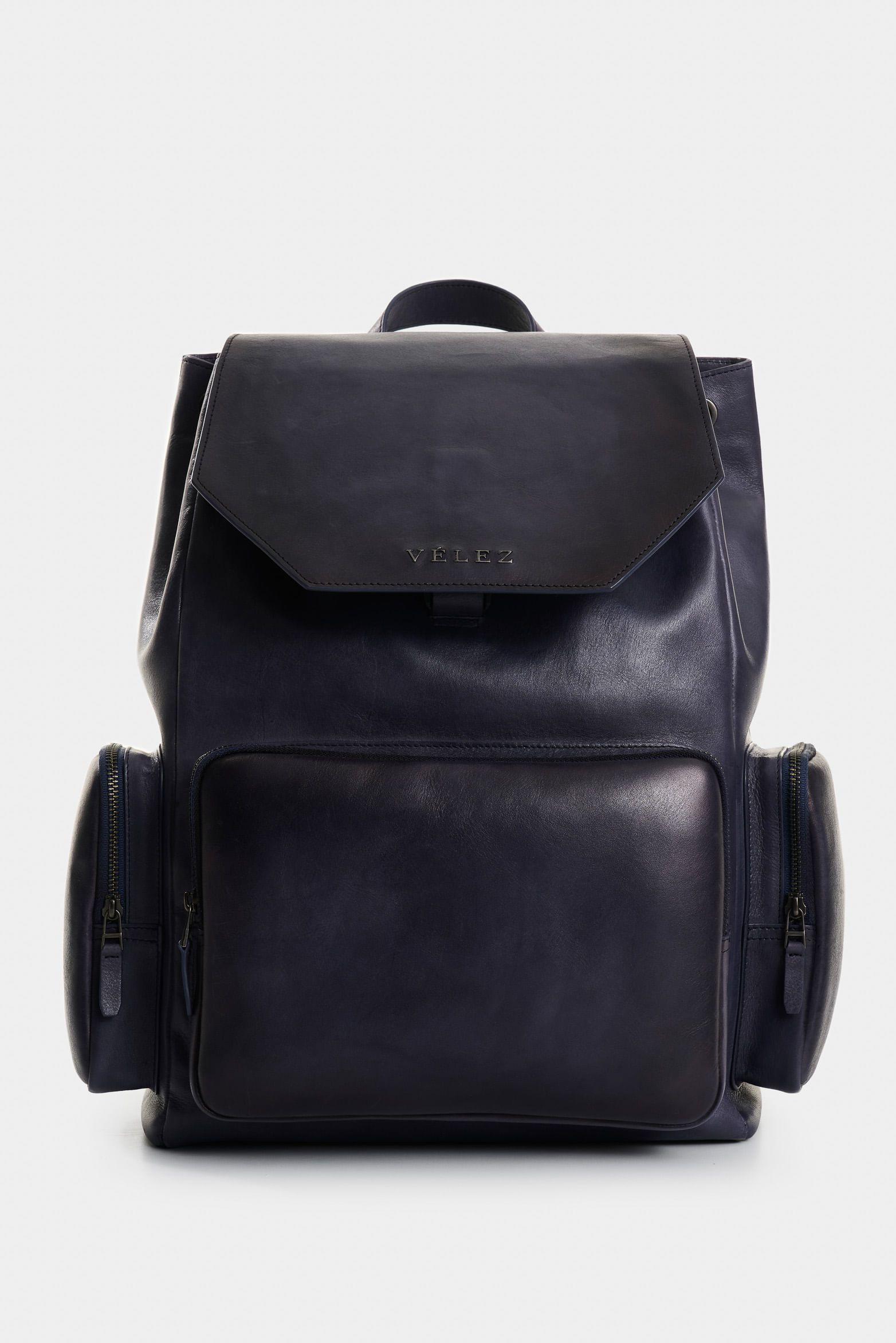 Vélez Morral Liora Cuero Hombre Acabado Vintage Azul Oscuro-0