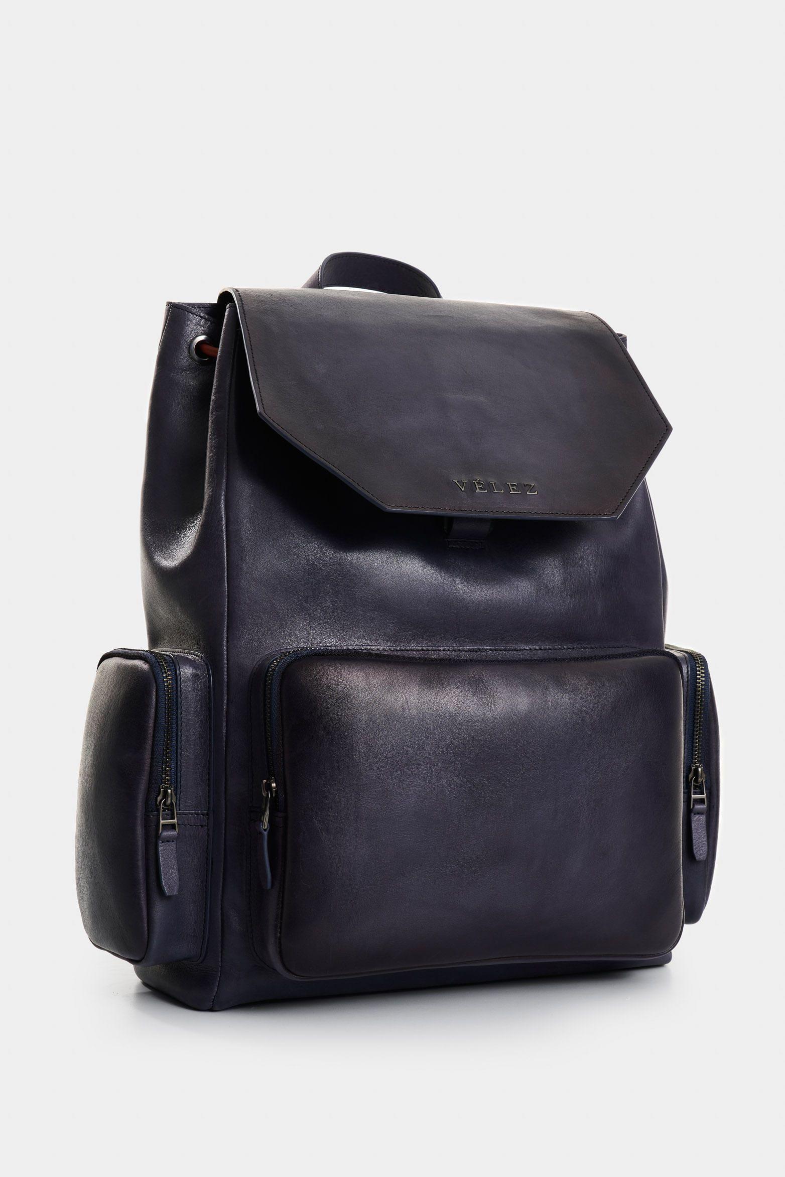 Vélez Morral Liora Cuero Hombre Acabado Vintage Azul Oscuro-1