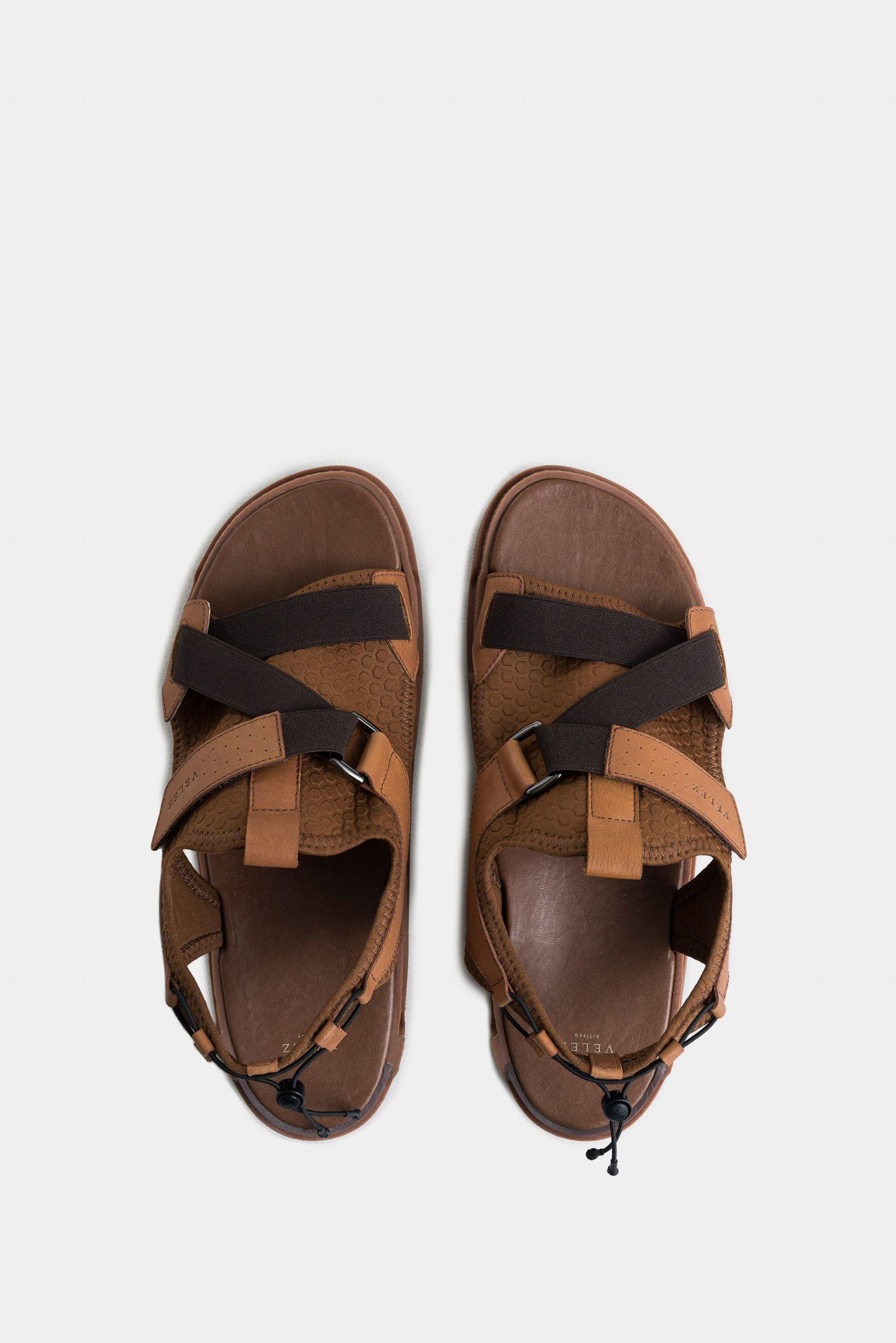 Vélez Sandalia Halo 2 Cuero Y Neopro Hombre Miel-3