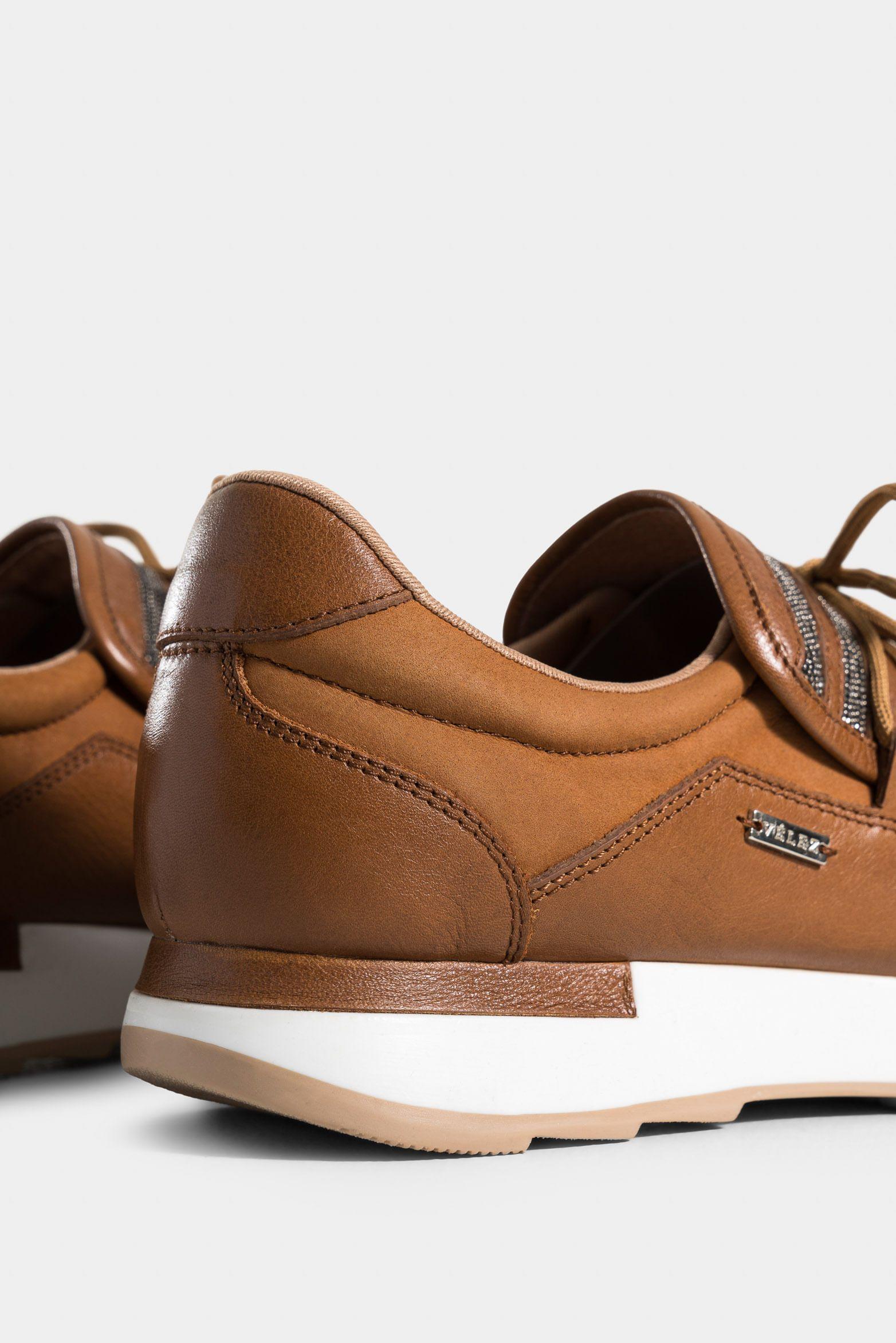 Vélez Zapatos Cordón Napoles 2.0 Cuero Mujer Miel-4