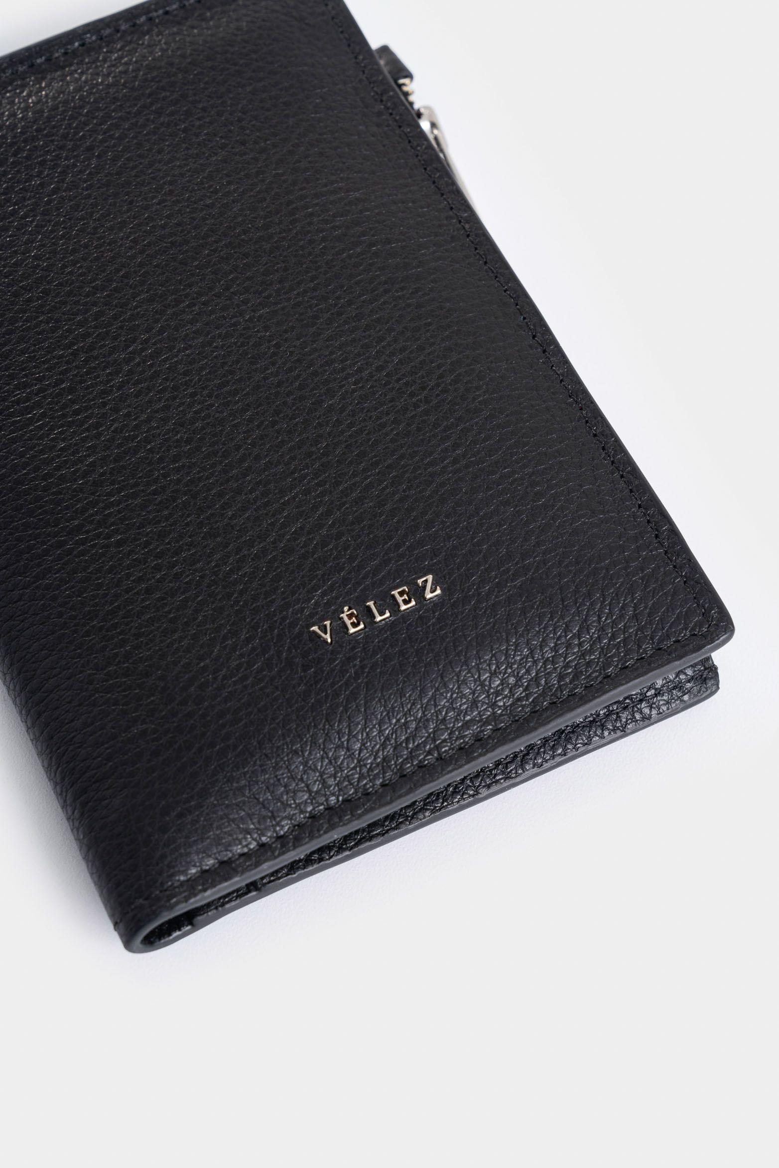 Billetera Olivia de cuero para mujer con monedero negro-3