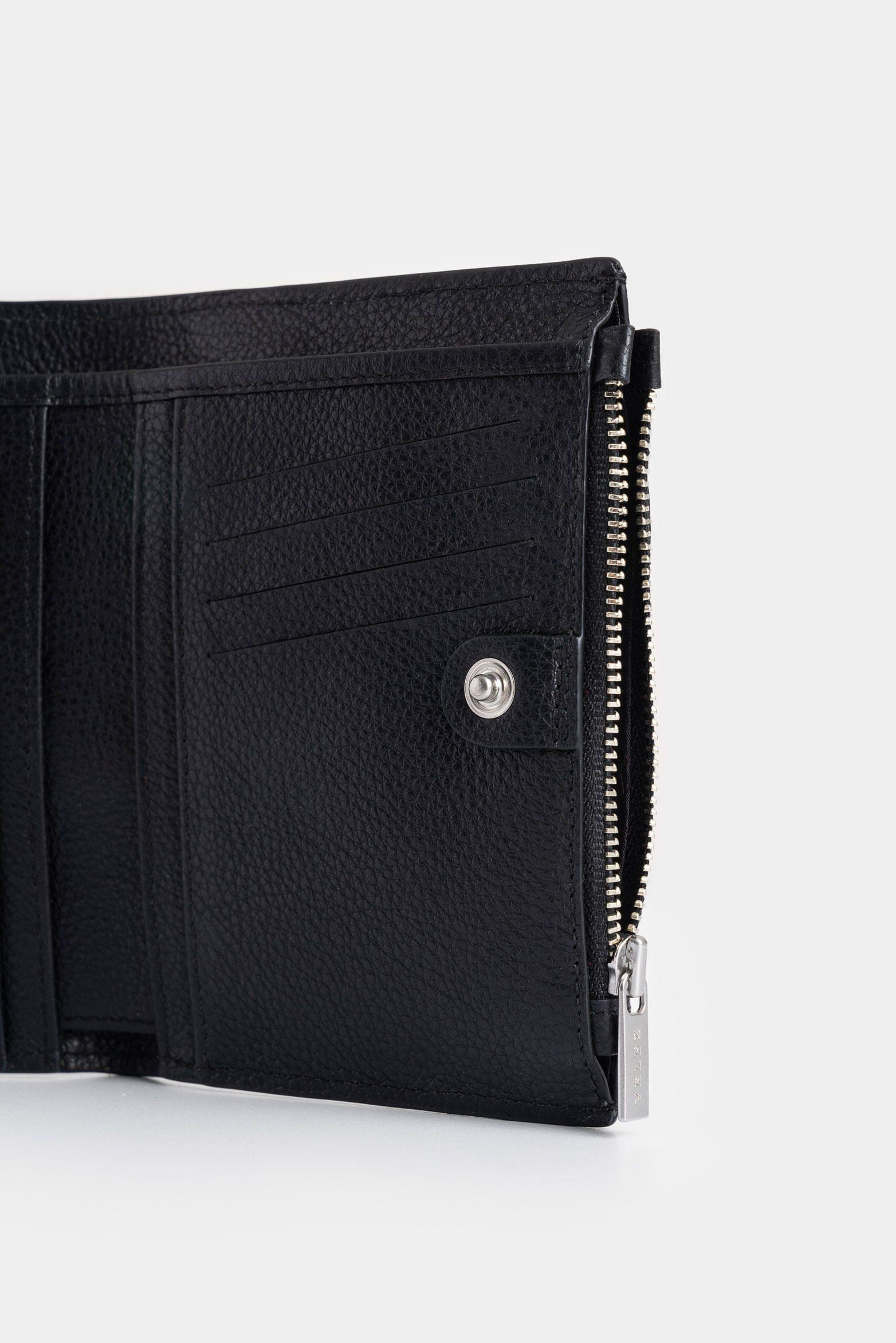 Billetera Olivia de cuero para mujer con monedero negro-4
