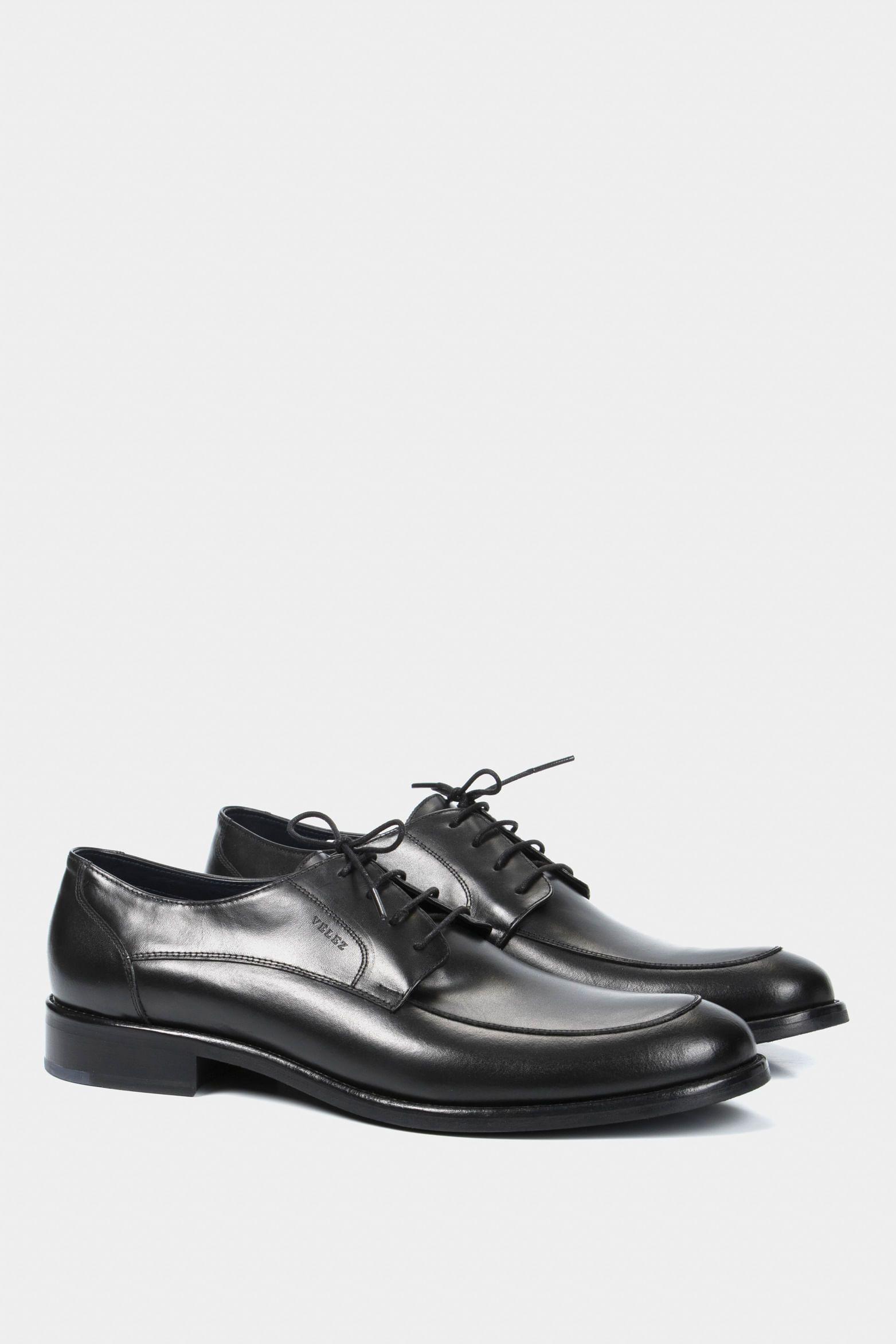 Zapatos cordón formal Ontario de cuero para hombre efecto envejecido  negro-1