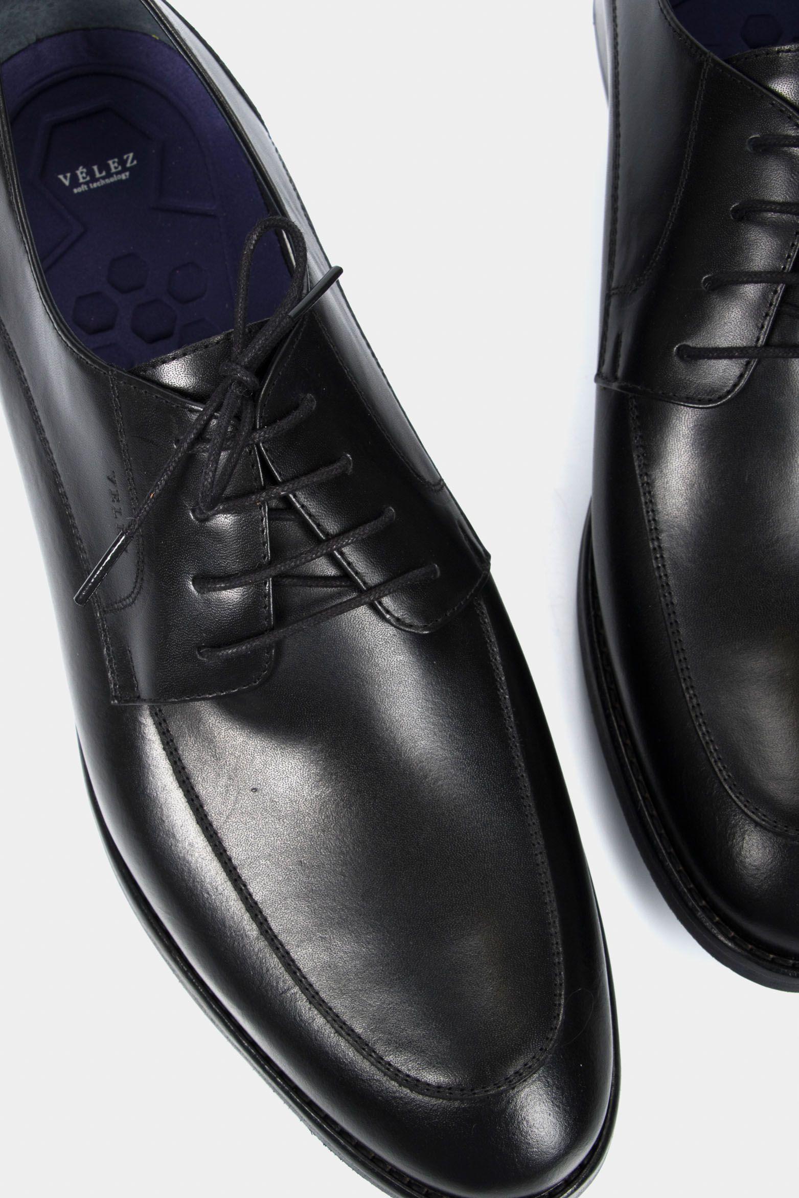 Zapatos cordón formal Ontario de cuero para hombre efecto envejecido  negro-3