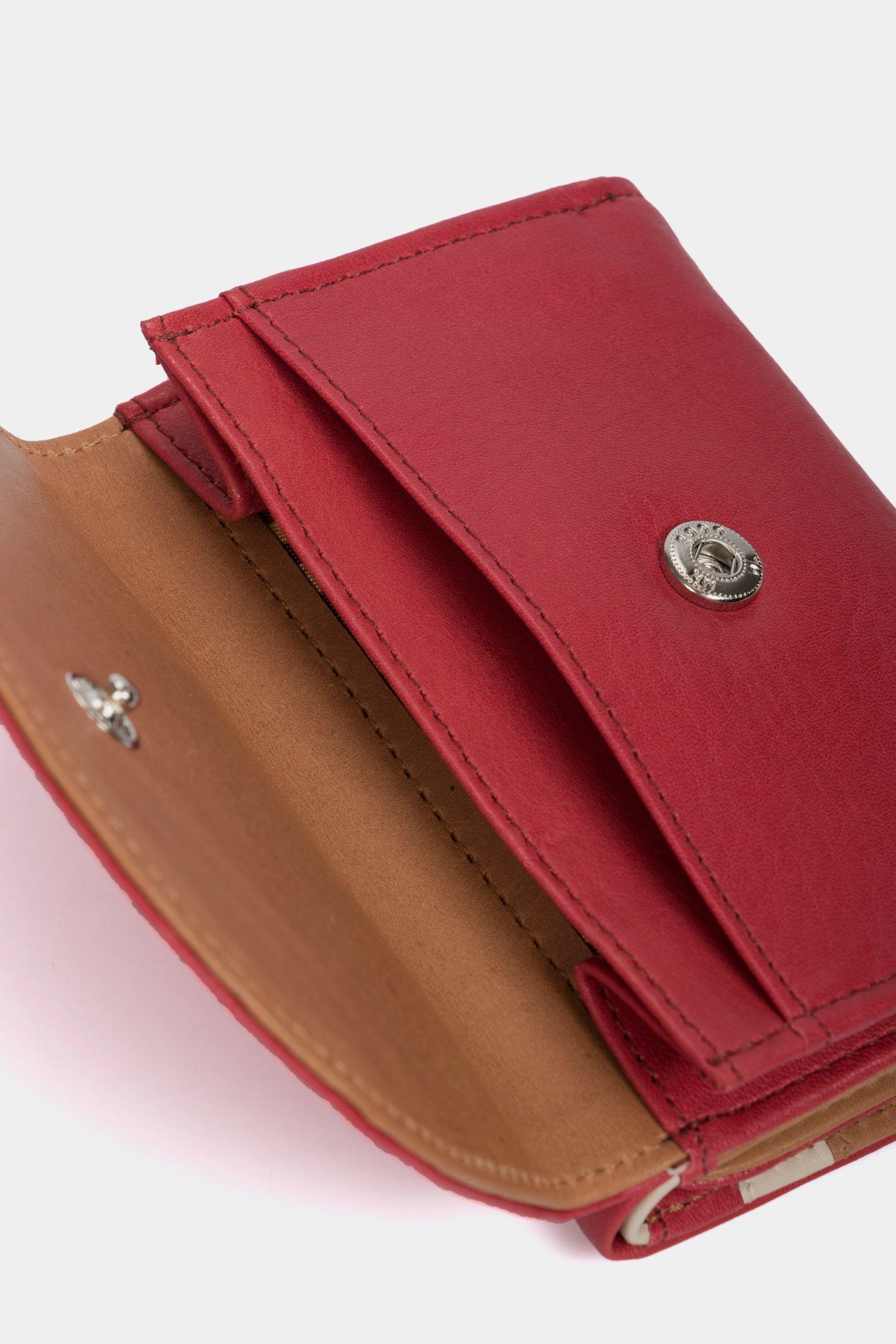 Vélez Billetera Pequeña De Cuero Para Mujer Multicolor Rojo-4