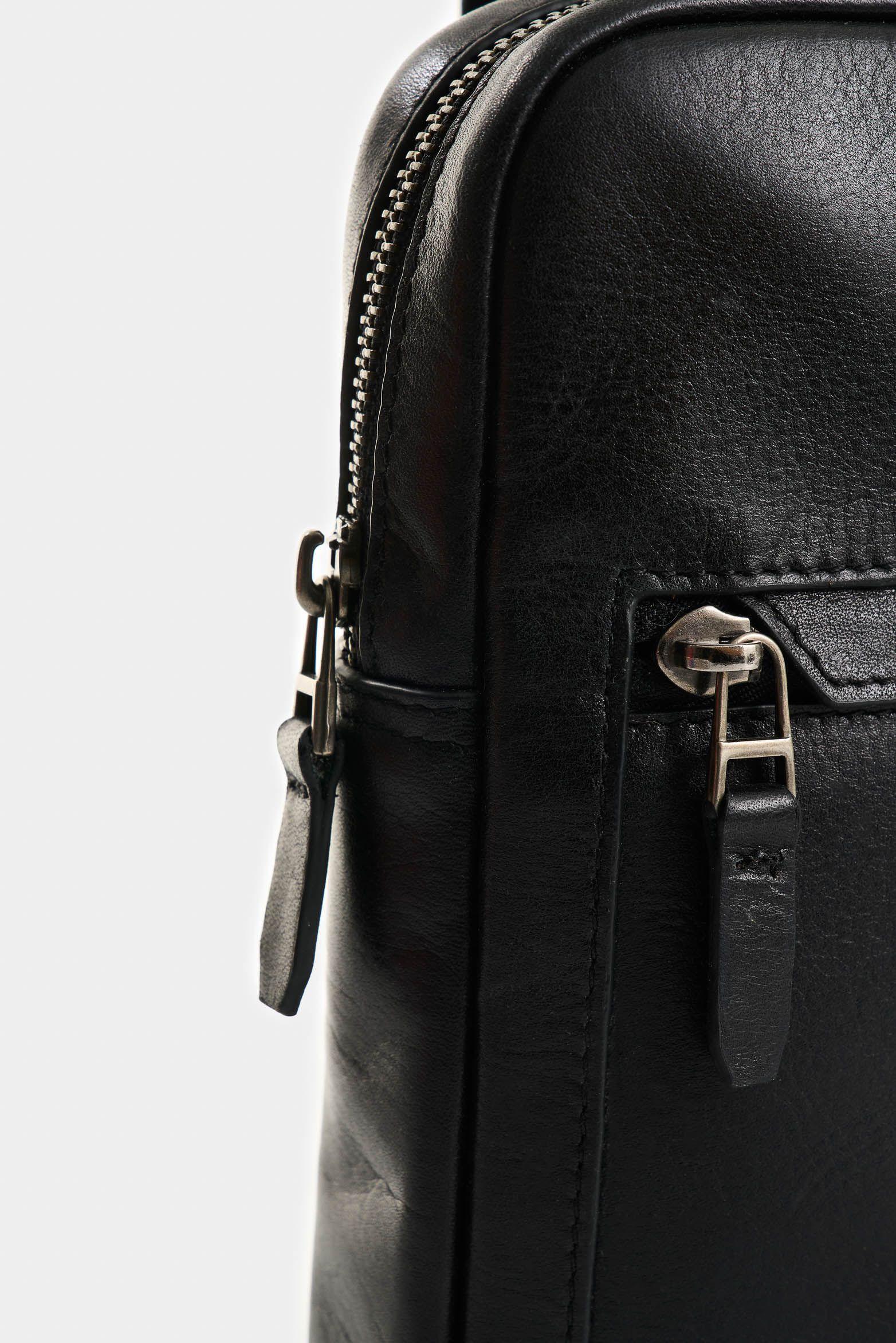 Vélez Manos Libres De Cuero Para Hombre Hazel Negro-3