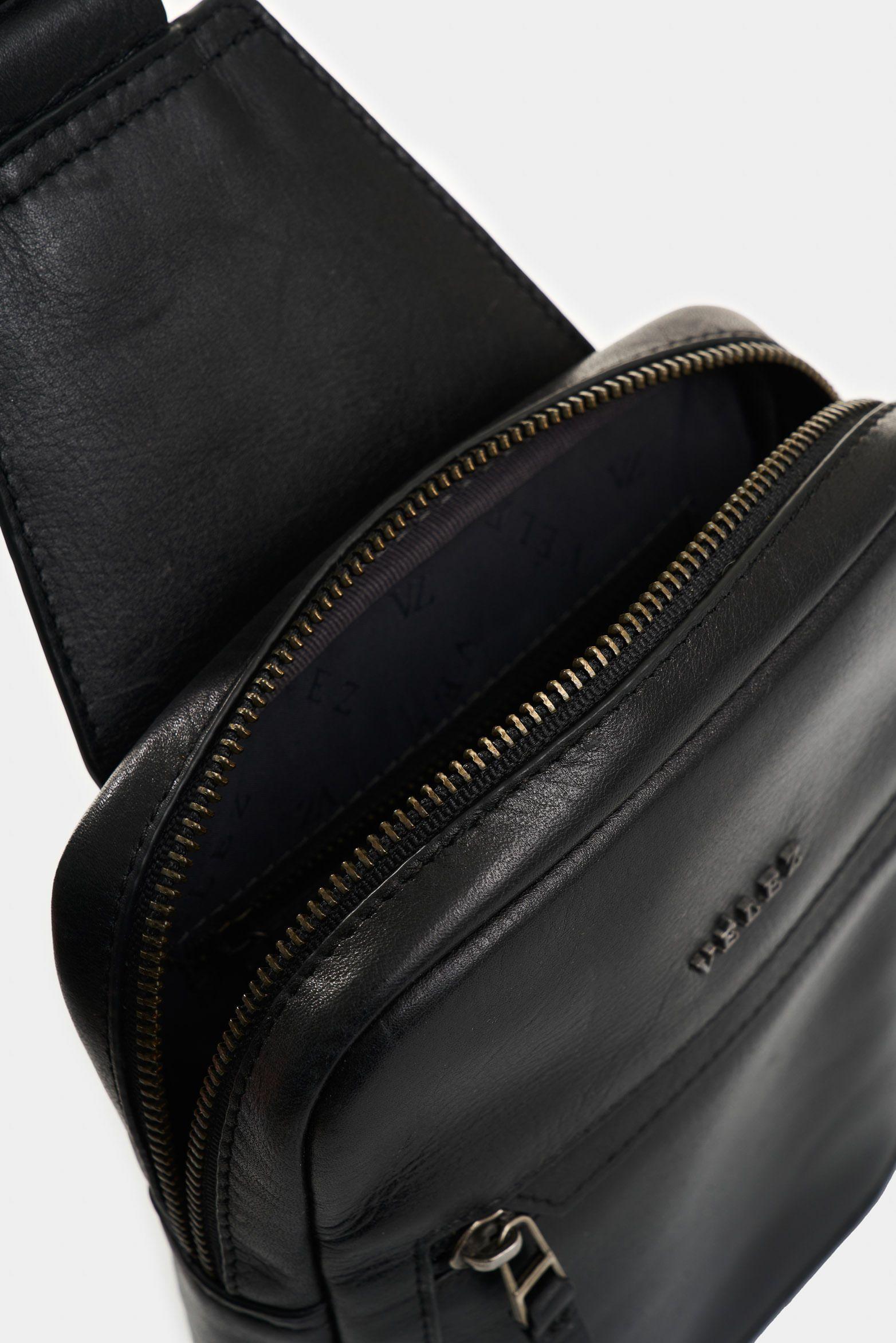 Vélez Manos Libres De Cuero Para Hombre Hazel Negro-4