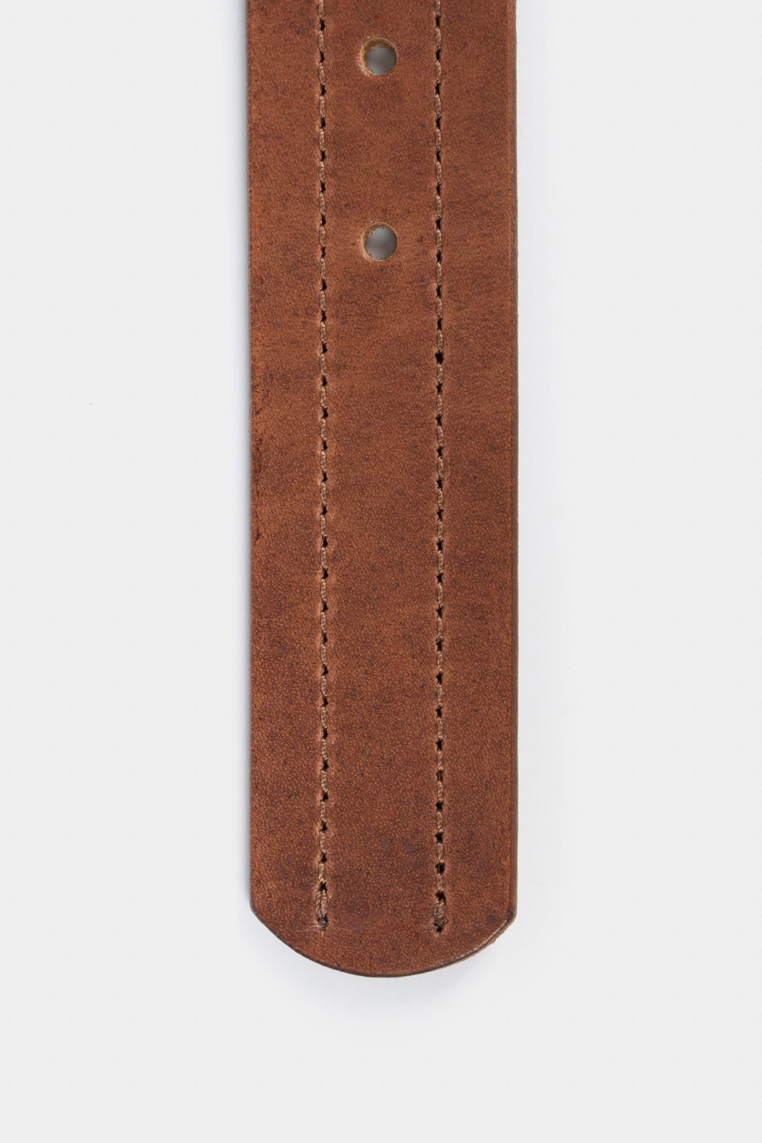 Cinturón unifaz coraje de cuero para hombre pasador metálico miel-3