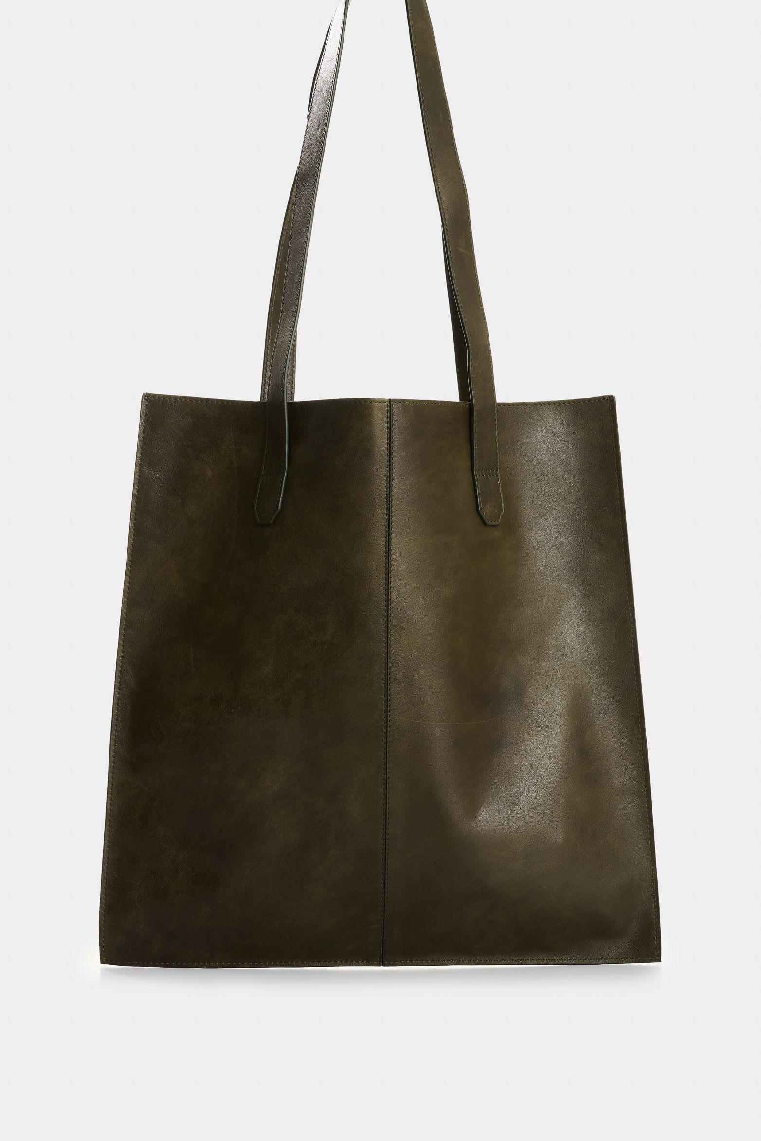 Vélez Tote Bag De Cuero Grabado Croco Esencial Verde-2