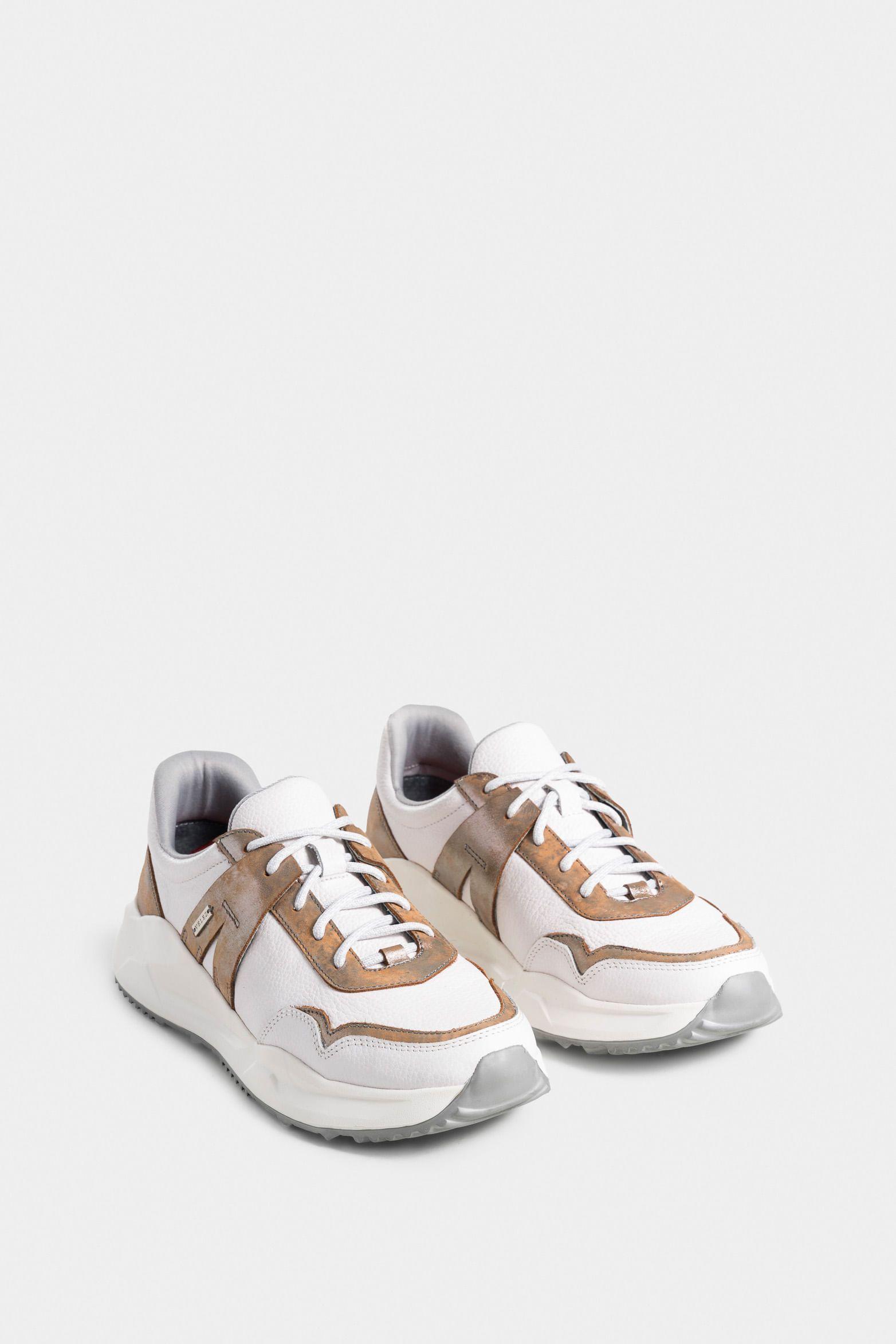 Vélez Zapatillas Papyris Cuero Mujer Cortes Folia Blanco-1