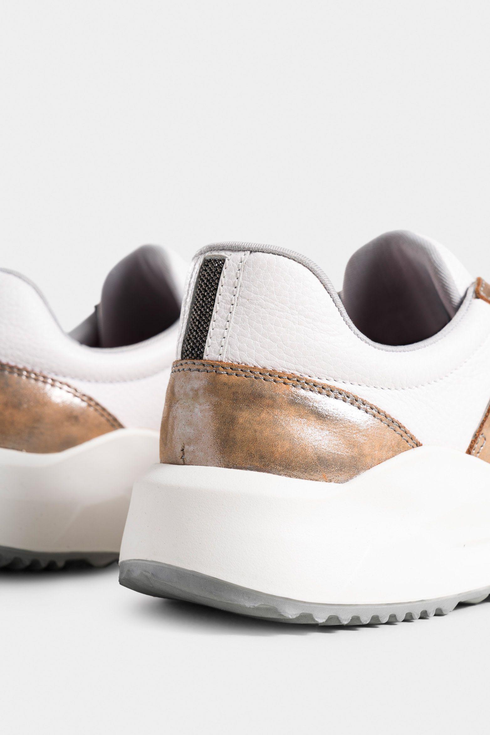 Vélez Zapatillas Papyris Cuero Mujer Cortes Folia Blanco-4