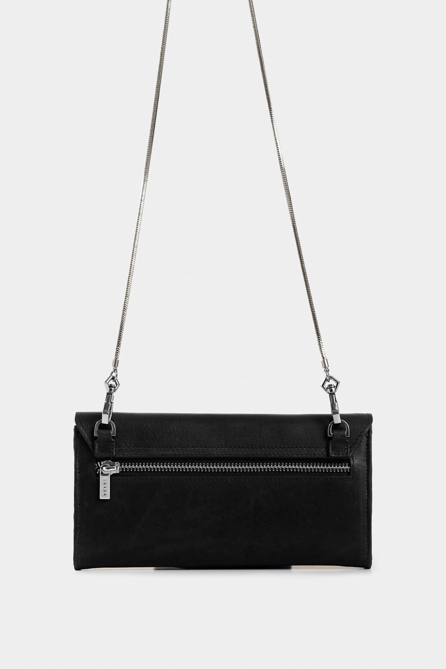Porta chequera Kauai de cuero para mujer estructurada negro-2