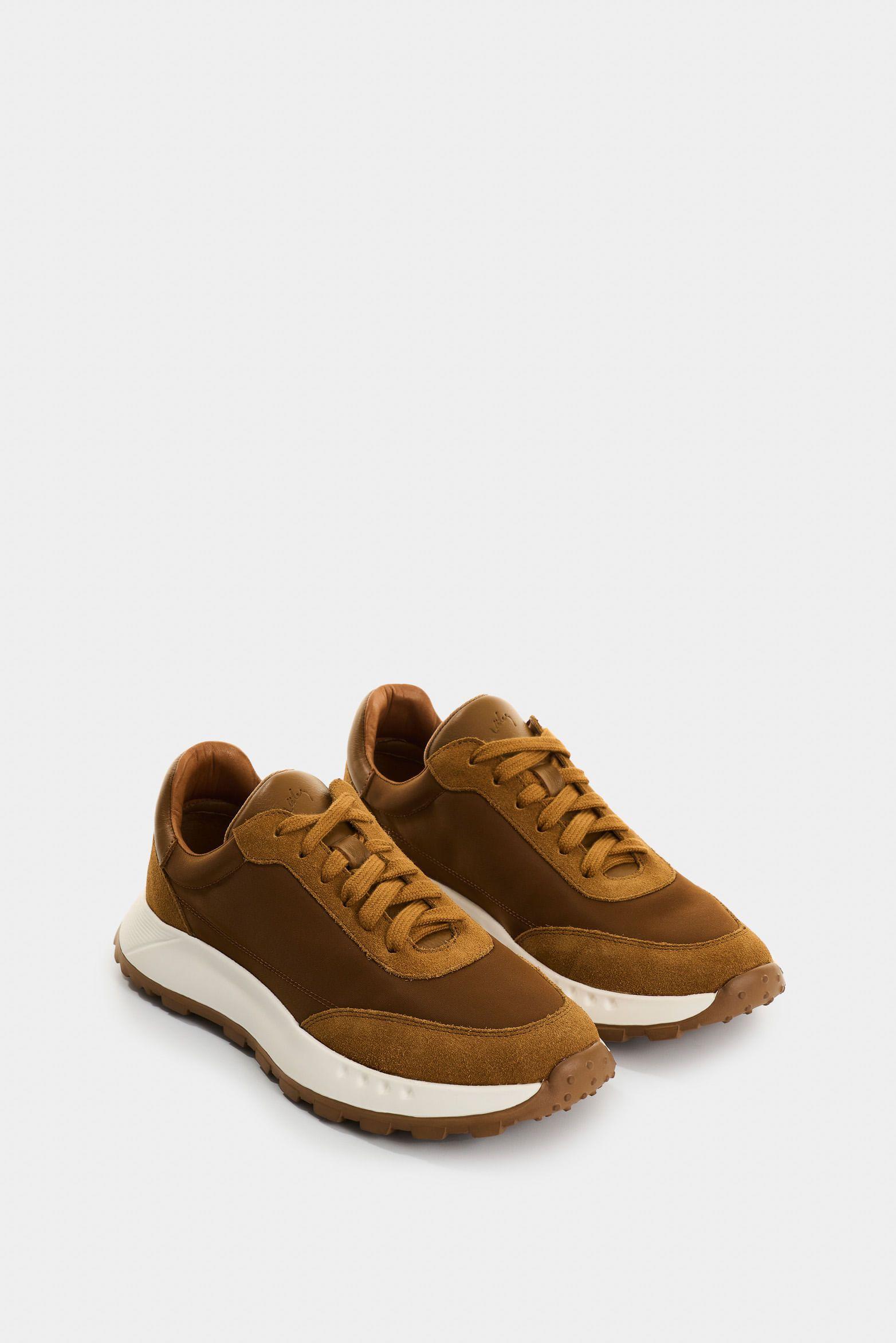 Vélez Zapatilla Tenis Lona Y s En Cuero Mujer Thorian Miel-1