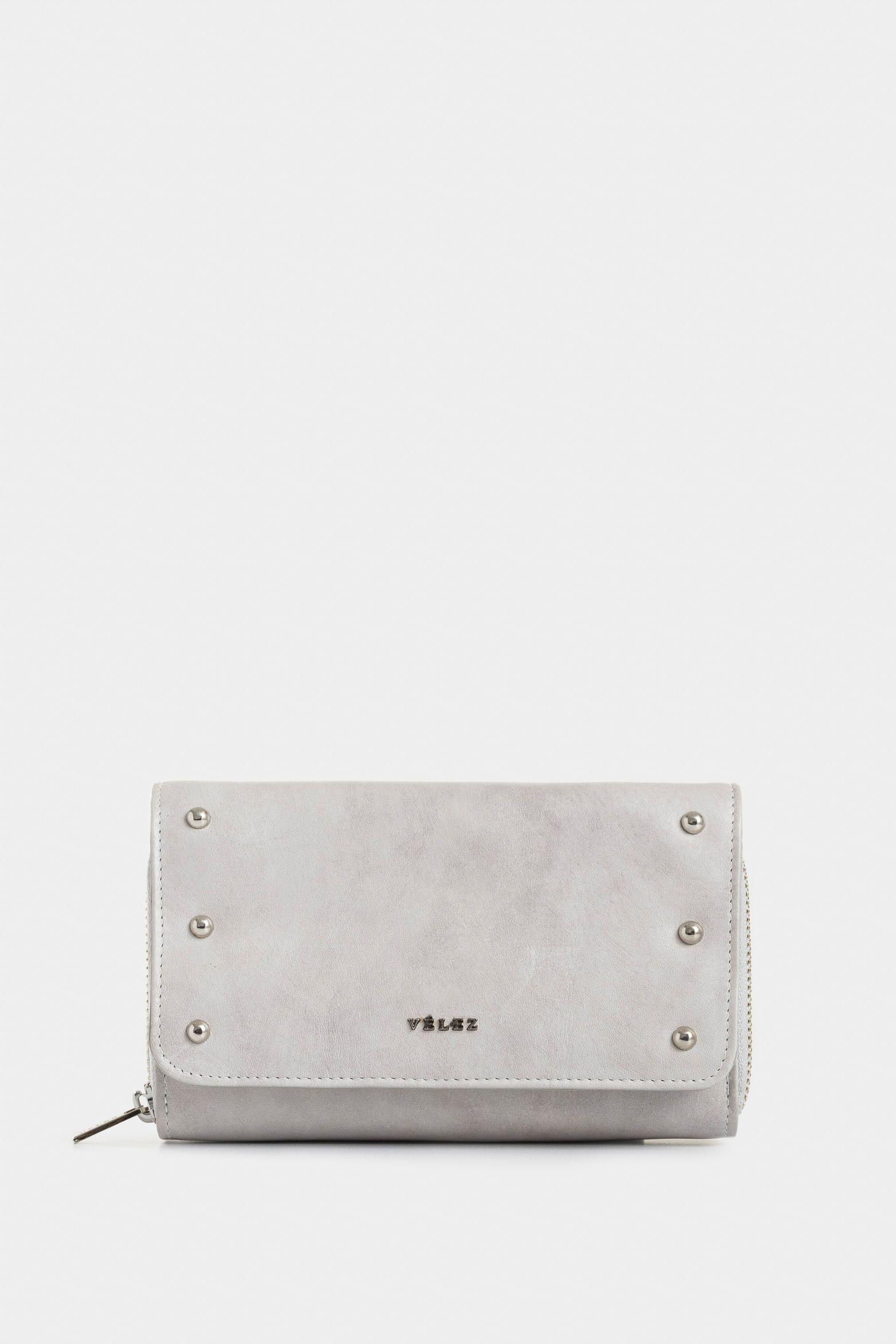 Billeteria Palma de cuero folia para mujer efecto croco gris-0
