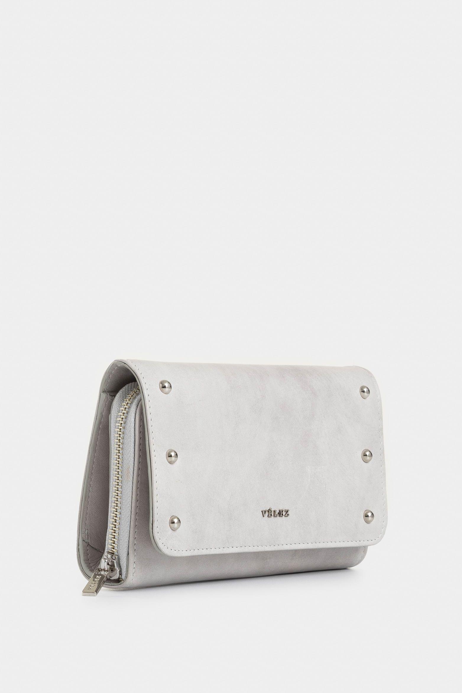 Billeteria Palma de cuero folia para mujer efecto croco gris-1