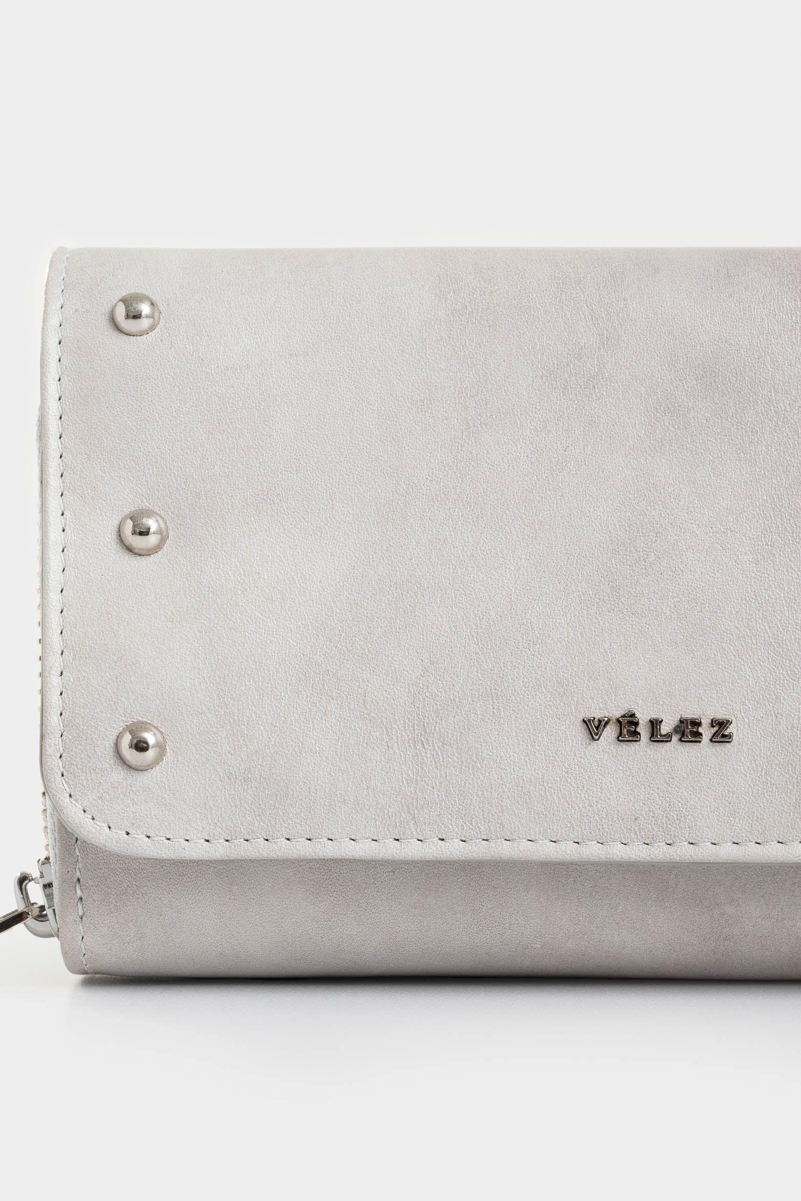 Billeteria Palma de cuero folia para mujer efecto croco gris-3